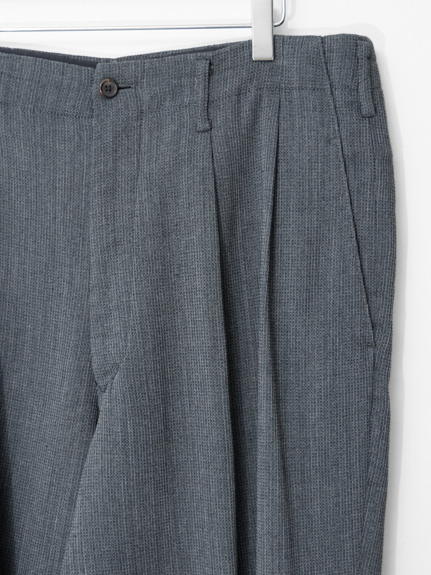 knit double pleat trousers grey ∙ wool cotton rayon ∙ large