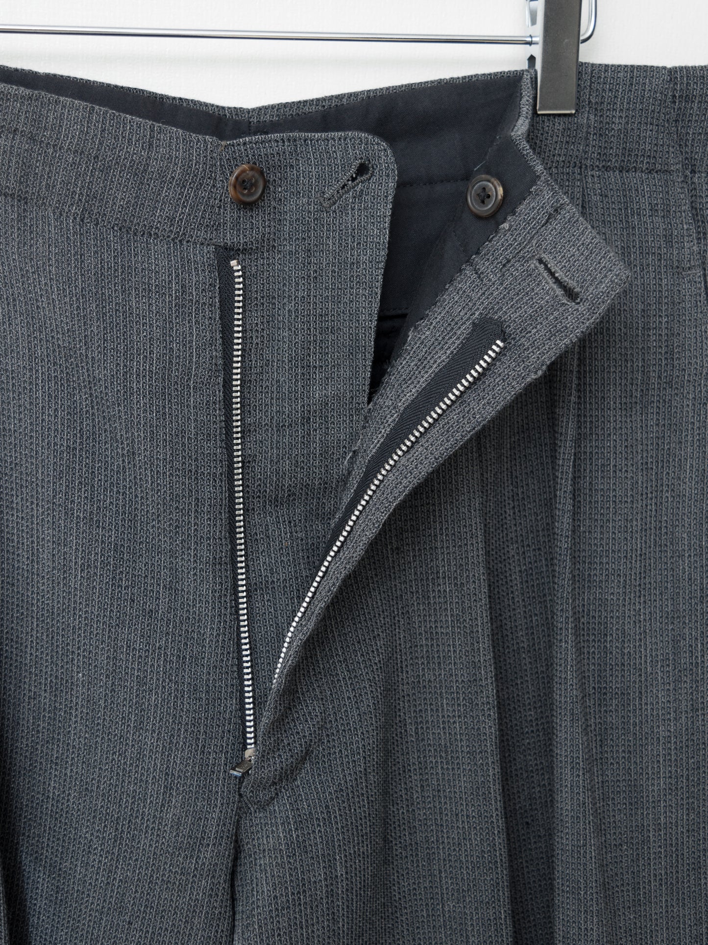 knit double pleat trousers grey ∙ wool cotton rayon ∙ large