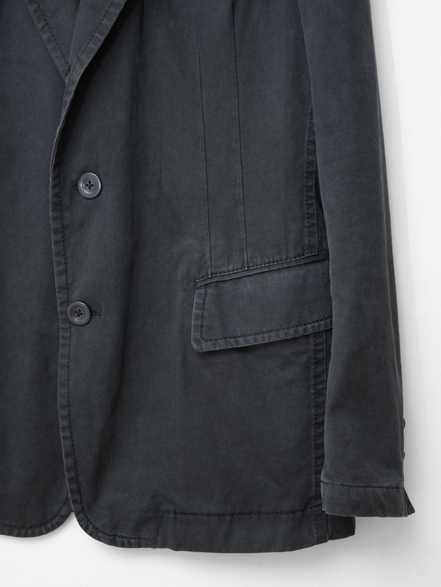 pigment dyed convertible tailored jacket dust grey ∙ cotton ∙ small