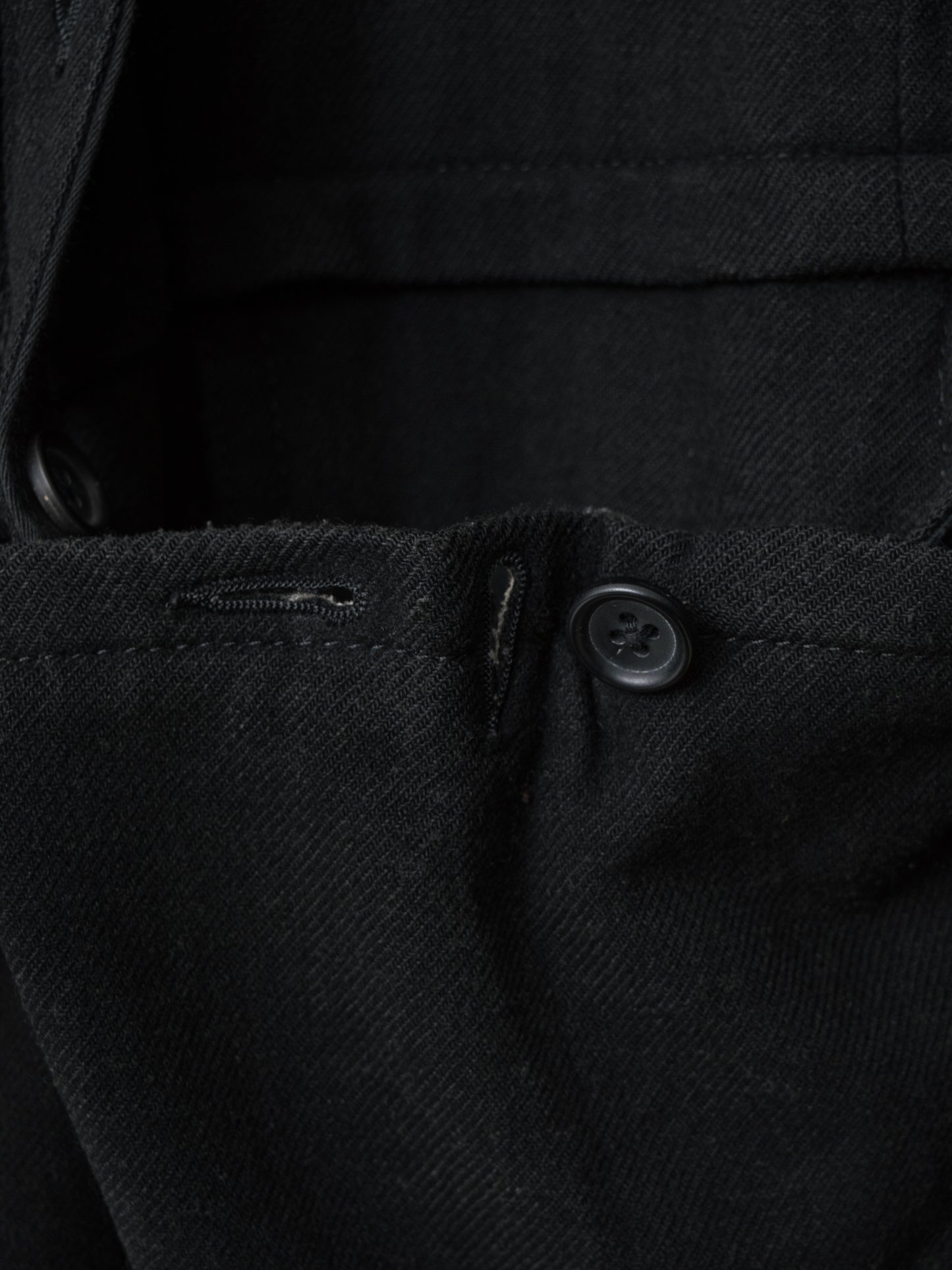 a/w 07 belted shooter coat black ∙ wool nylon ∙ xsmall
