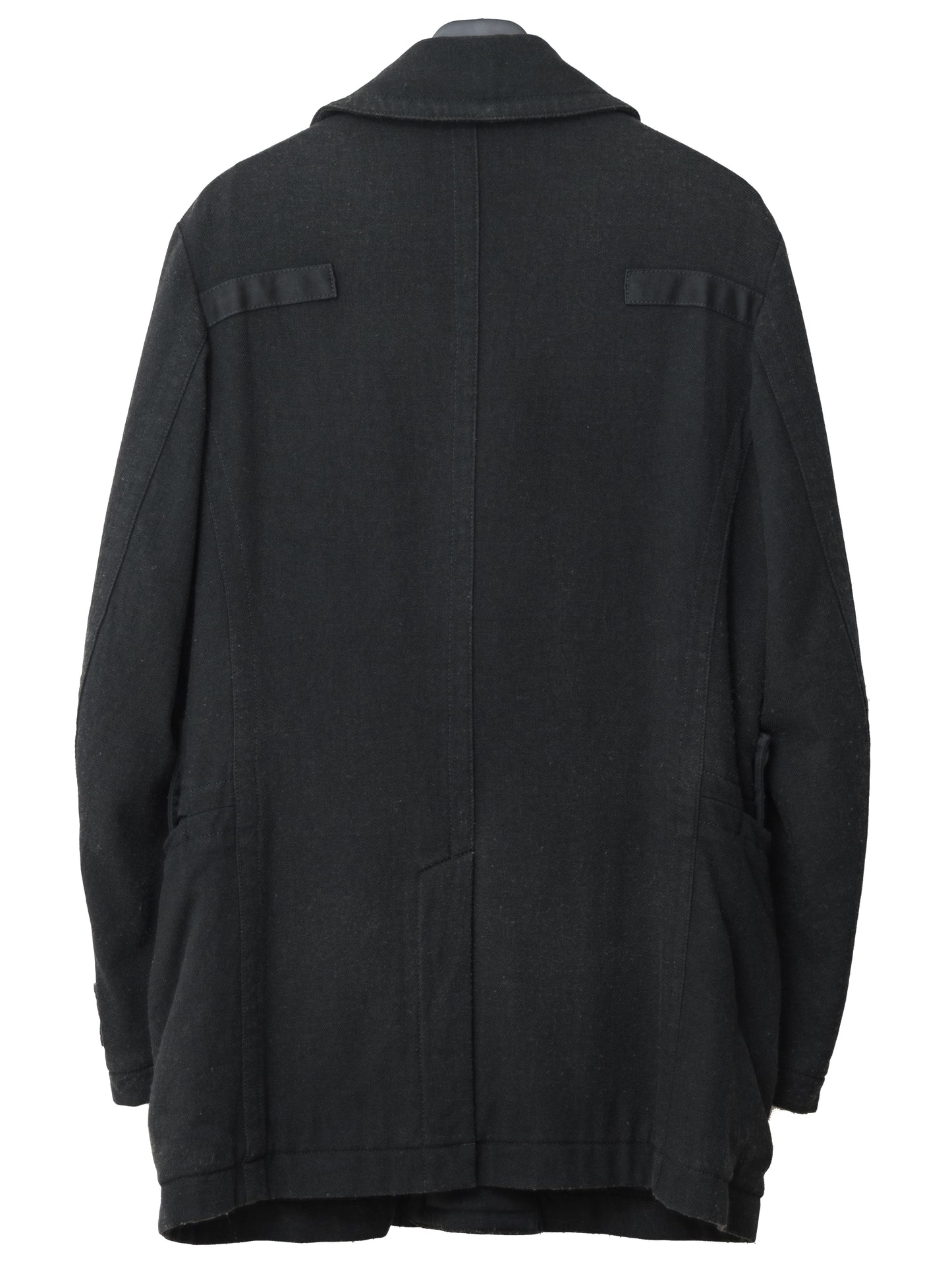 a/w 07 belted shooter coat black ∙ wool nylon ∙ xsmall