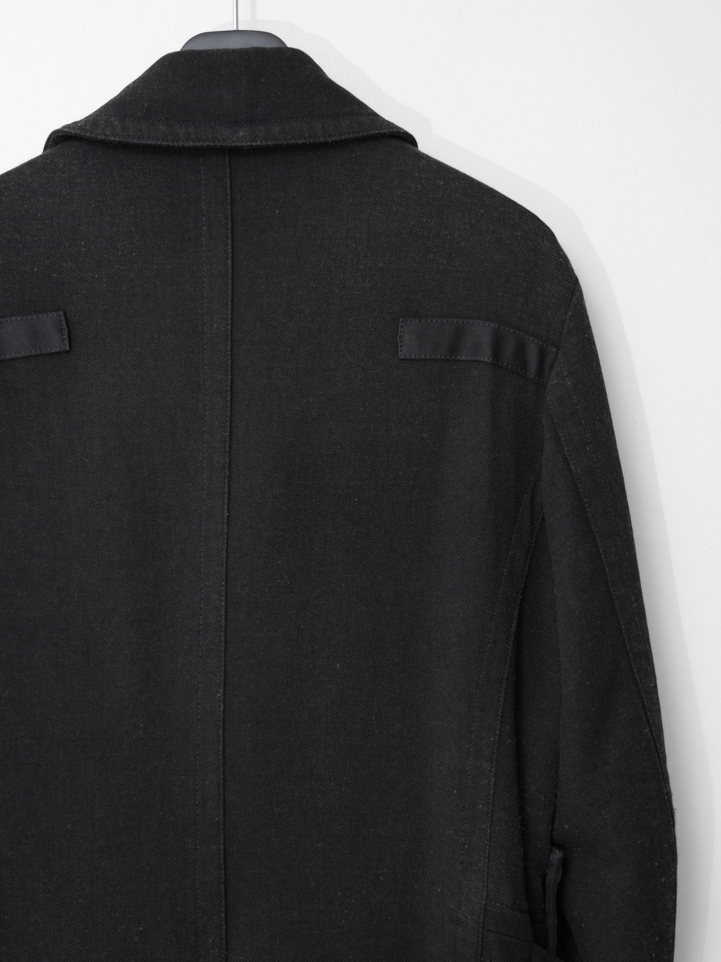 a/w 07 belted shooter coat black ∙ wool nylon ∙ xsmall
