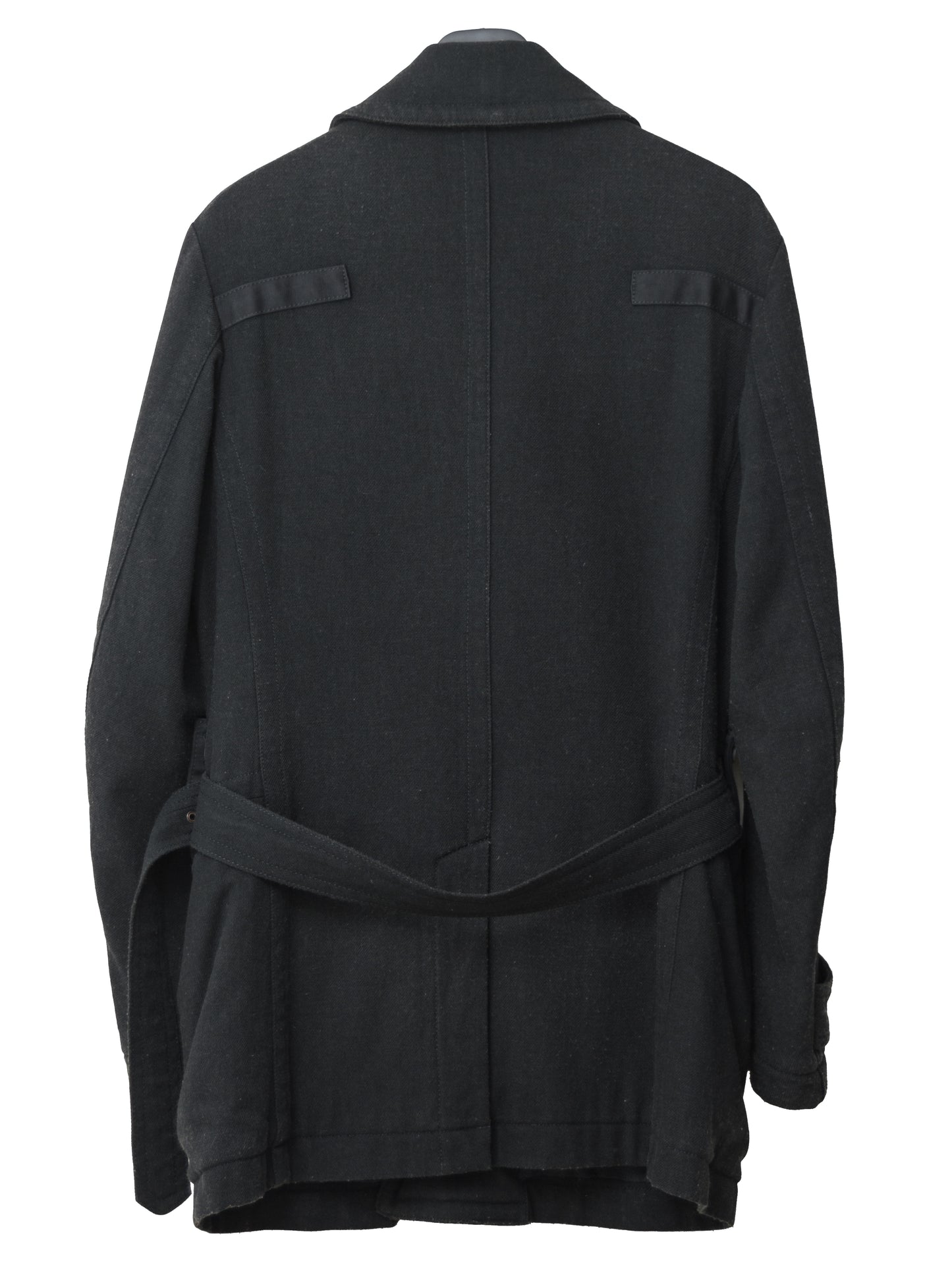 a/w 07 belted shooter coat black ∙ wool nylon ∙ xsmall