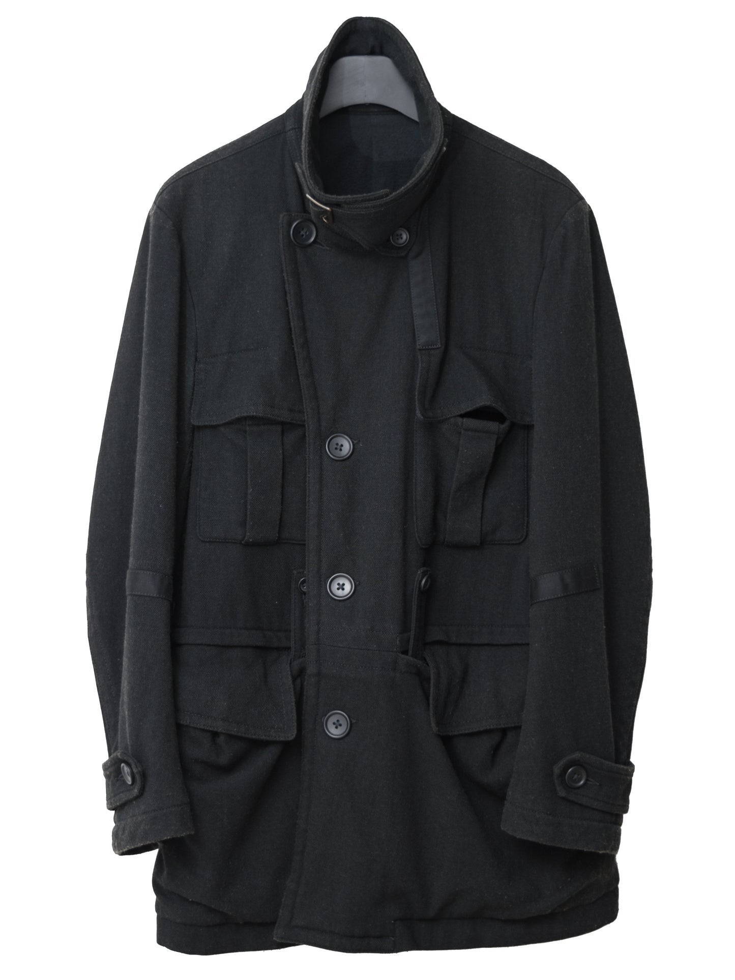a/w 07 belted shooter coat black ∙ wool nylon ∙ xsmall