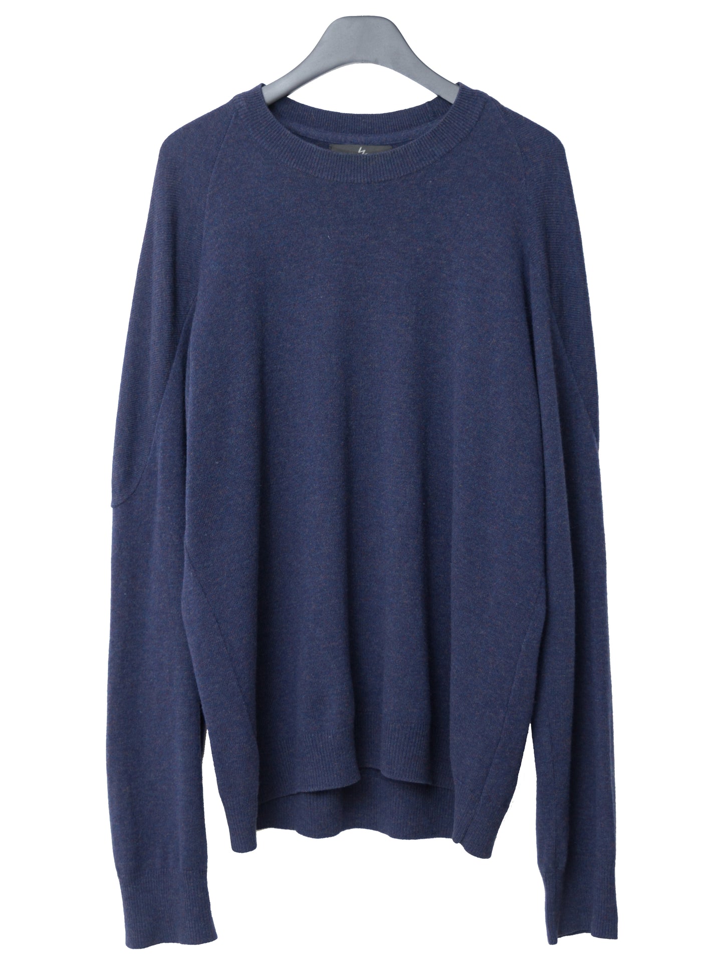 a/w 05 saddle shoulder knit pullover navy melange ∙ wool ∙ medium