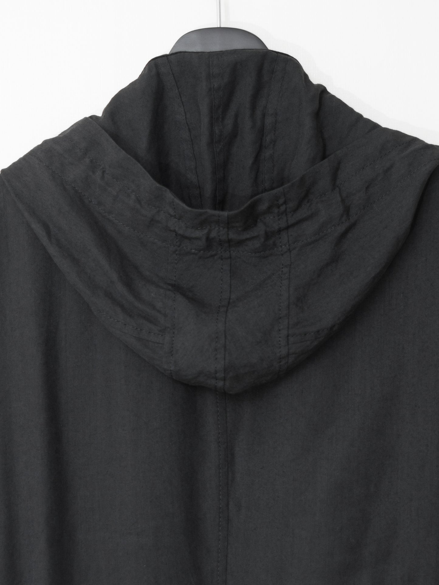 s/s 08 hooded tailored jacket black ∙ ramie rayon ∙ medium