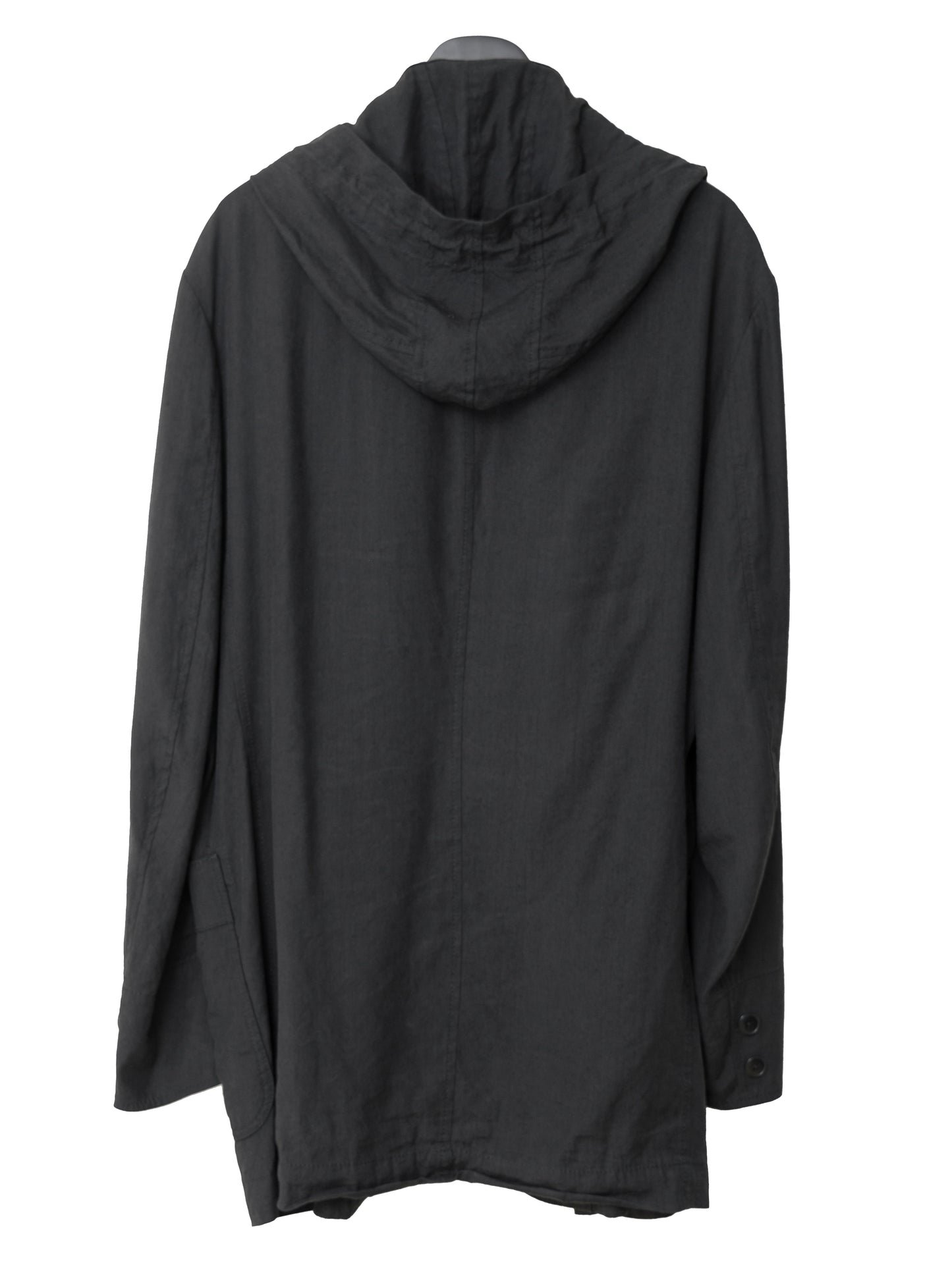 s/s 08 hooded tailored jacket black ∙ ramie rayon ∙ medium