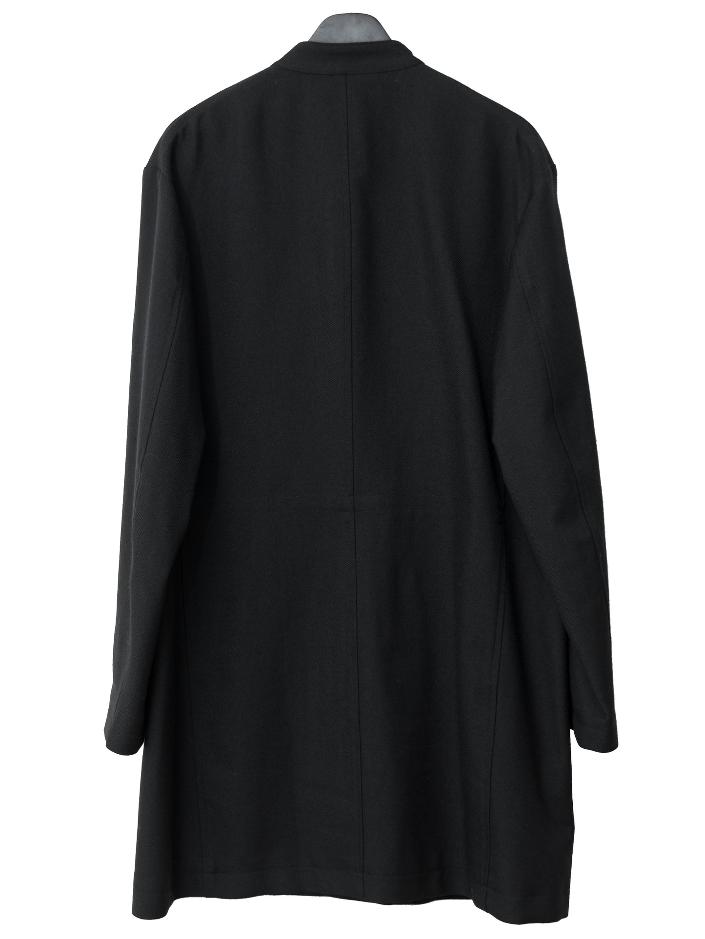 band collar tailored coat black ∙ heavy wool gabardine ∙ medium