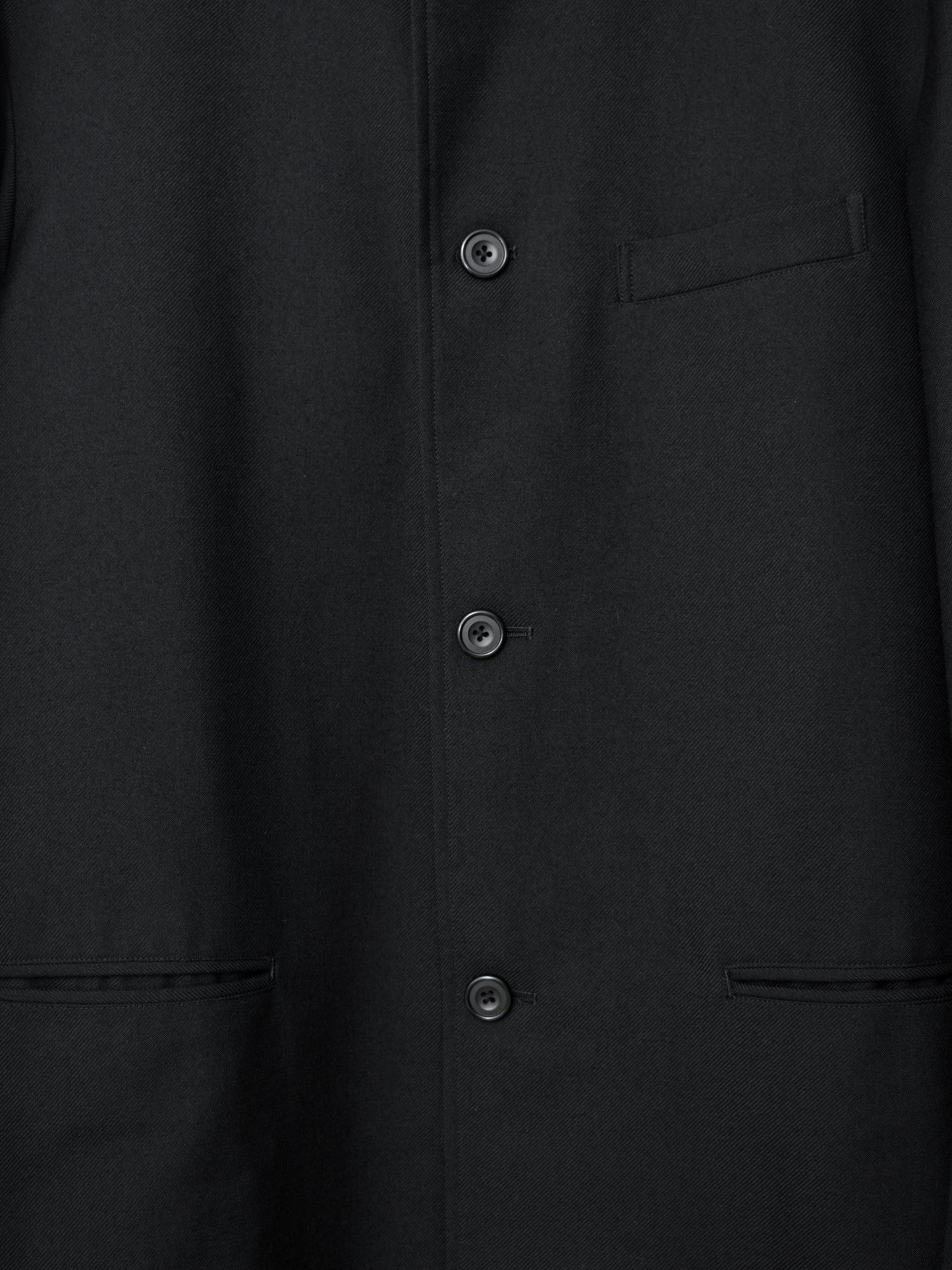 band collar tailored coat black ∙ heavy wool gabardine ∙ medium