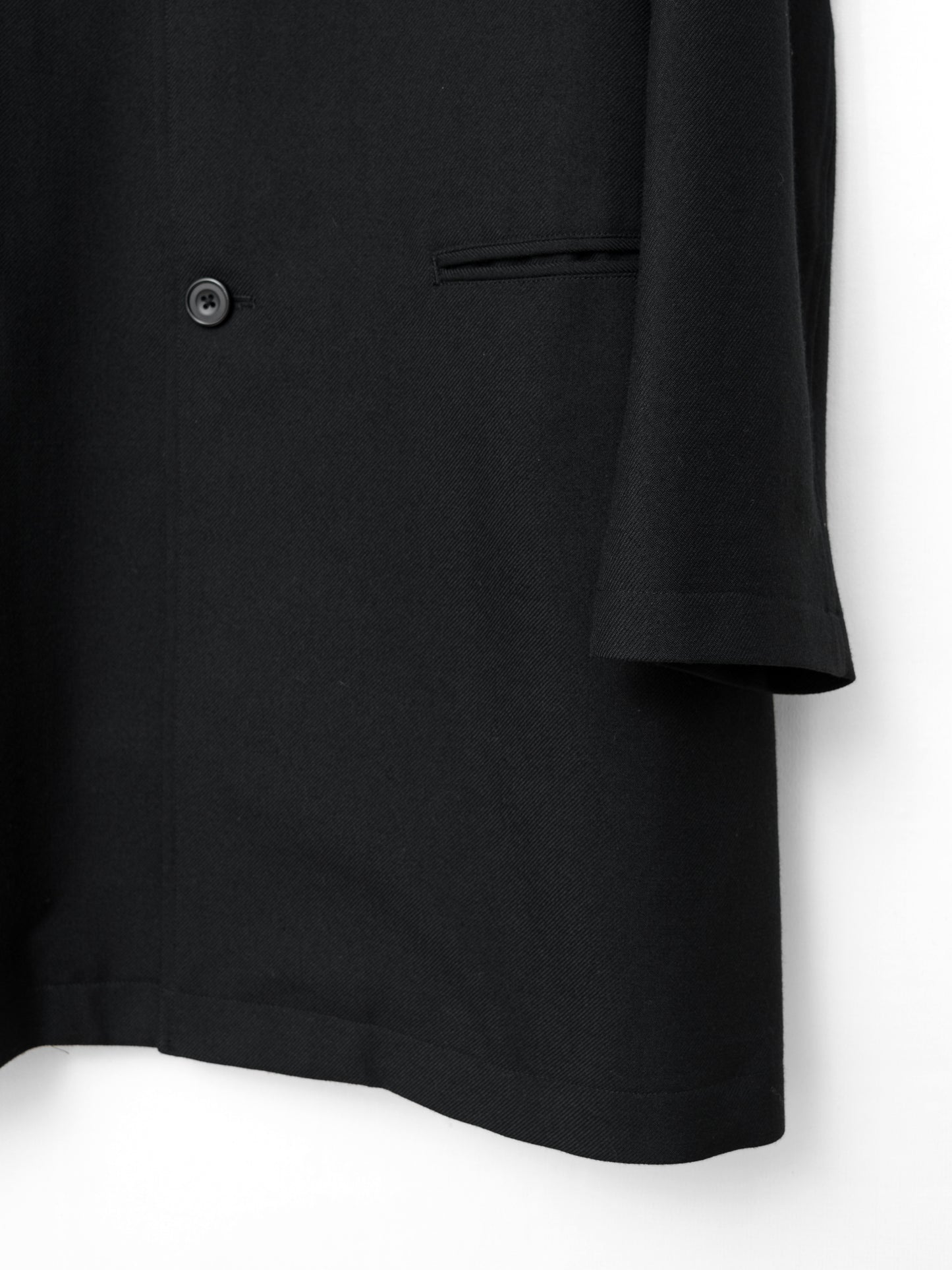 band collar tailored coat black ∙ heavy wool gabardine ∙ medium