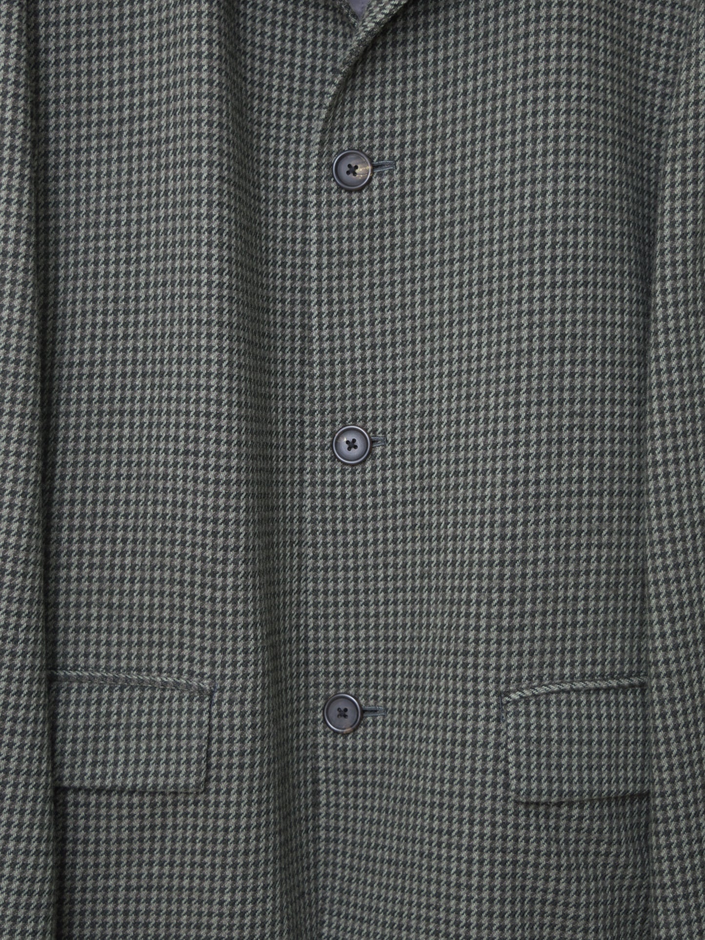 rib collar houndstooth jacket khaki green ∙ wool rayon nylon ∙ medium