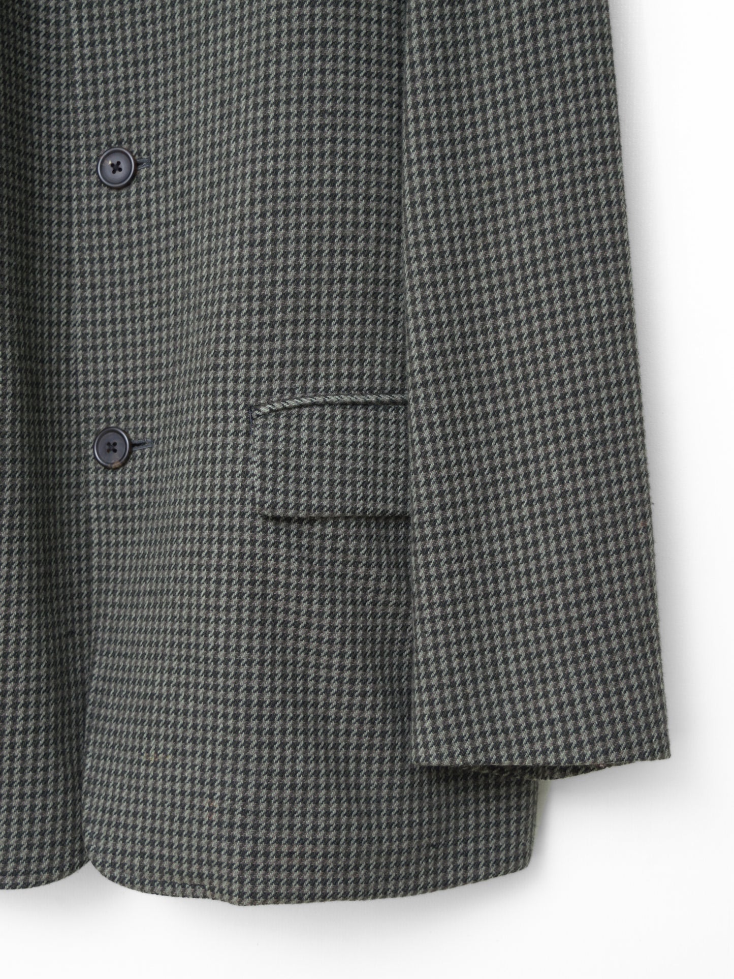 rib collar houndstooth jacket khaki green ∙ wool rayon nylon ∙ medium