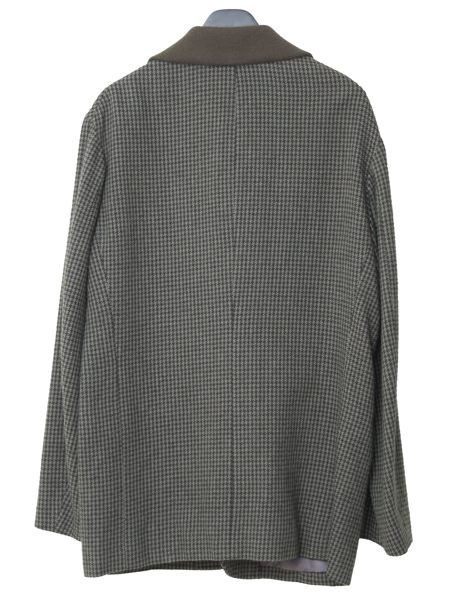 rib collar houndstooth jacket khaki green ∙ wool rayon nylon ∙ medium