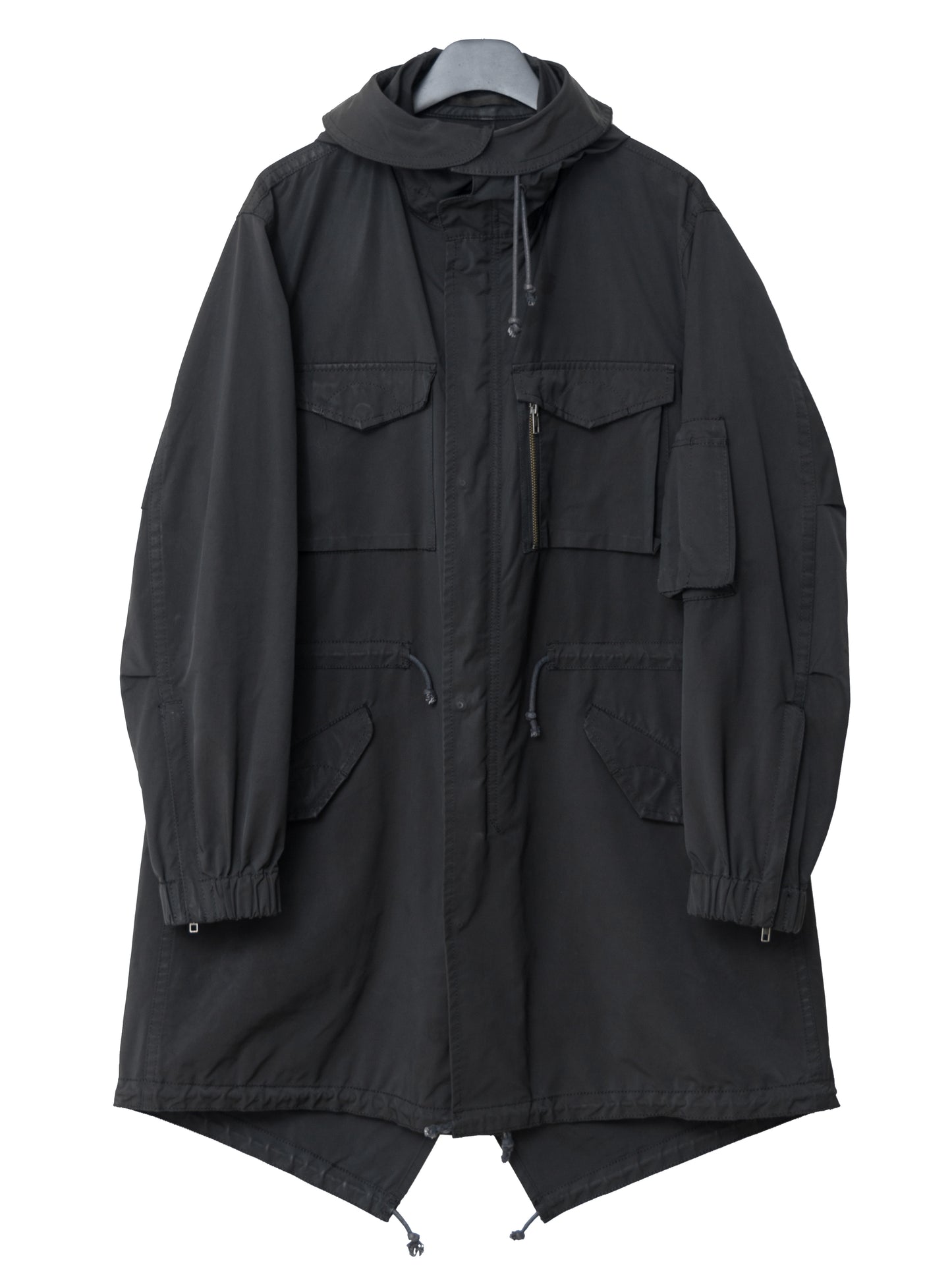 a/w 07 m-65 fishtail parka black ∙ poly nylon ∙ medium