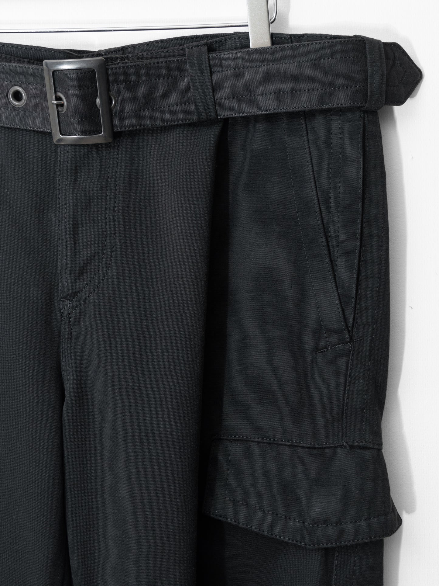 a/w 06 belted cargo pants black ∙ cotton linen rayon silk ∙ small