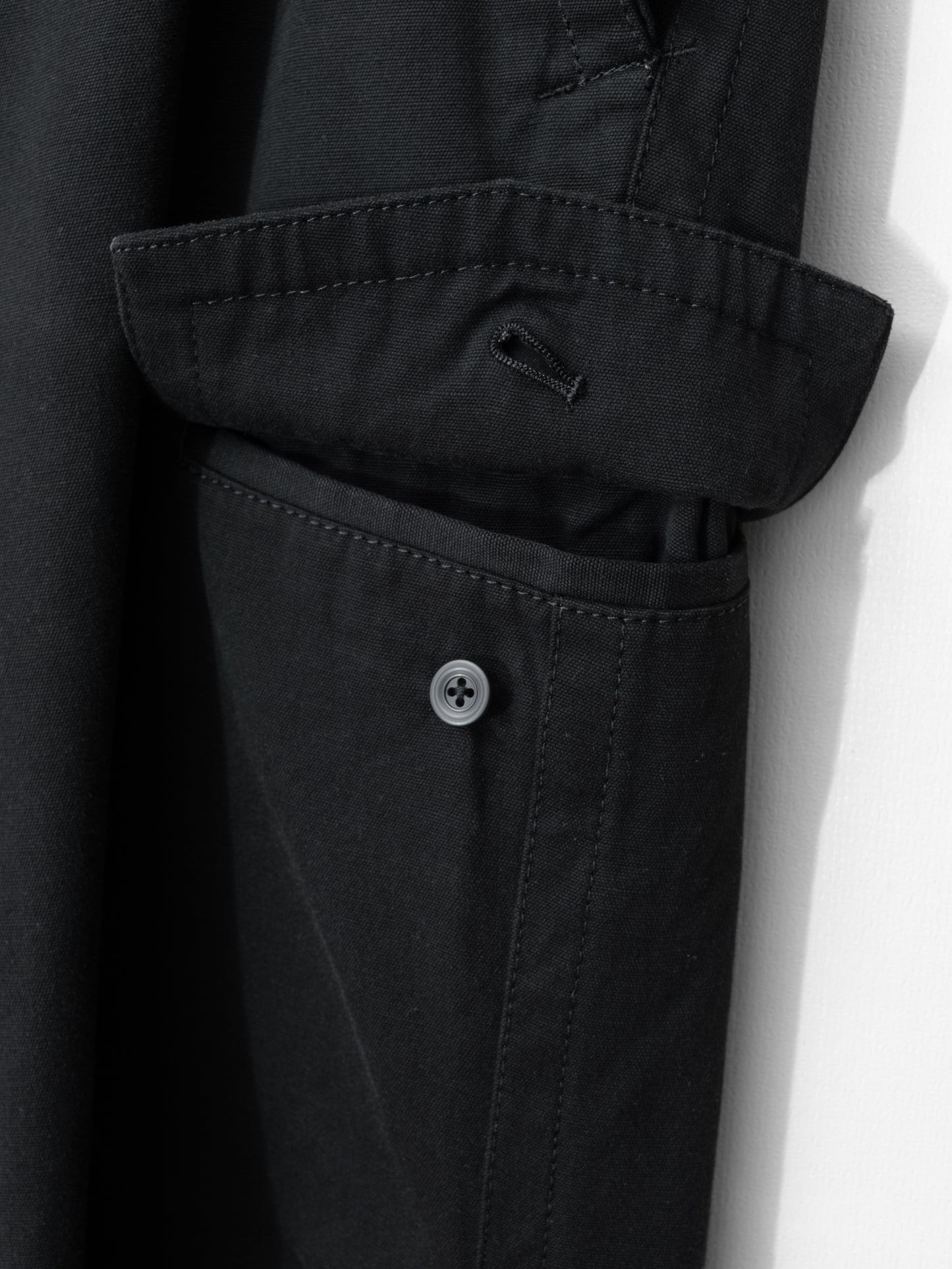 a/w 06 belted cargo pants black ∙ cotton linen rayon silk ∙ small