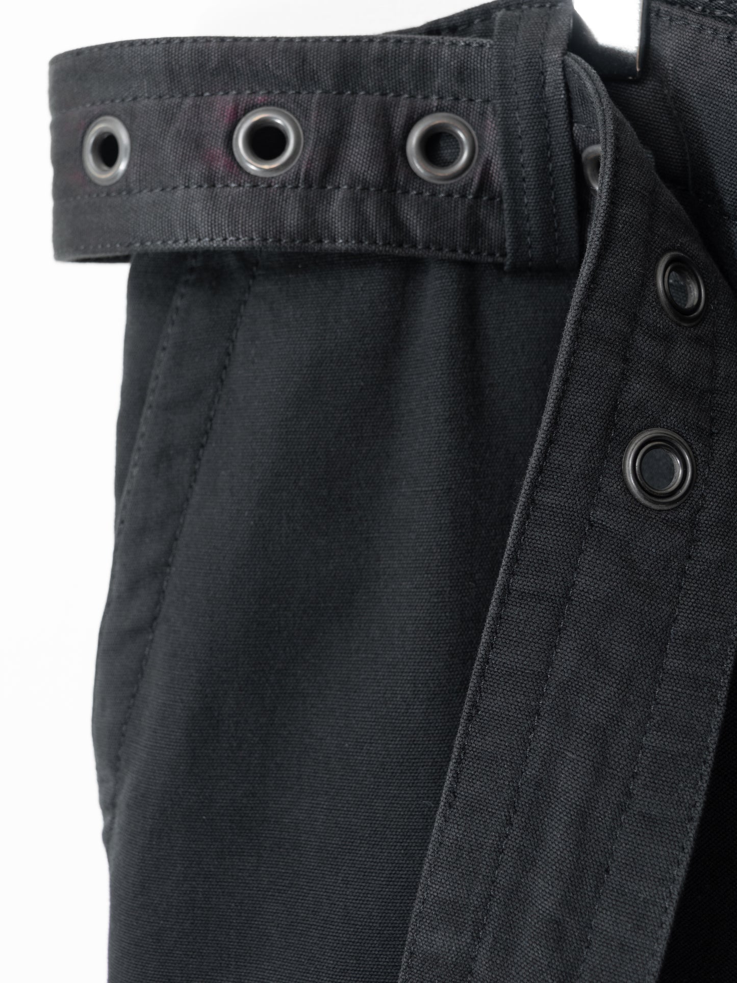 a/w 06 belted cargo pants black ∙ cotton linen rayon silk ∙ small