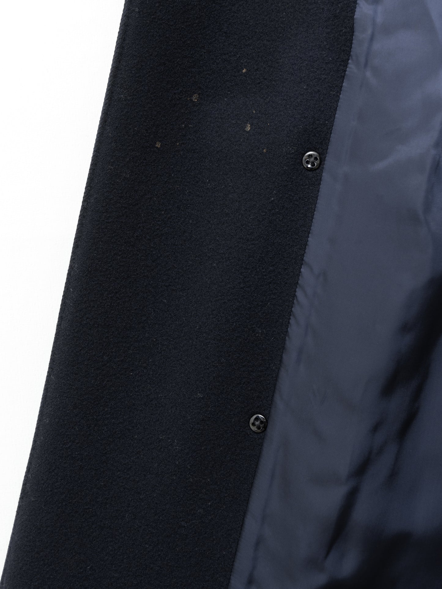 '80s double breasted coat navy ∙ melton wool nylon ∙ small