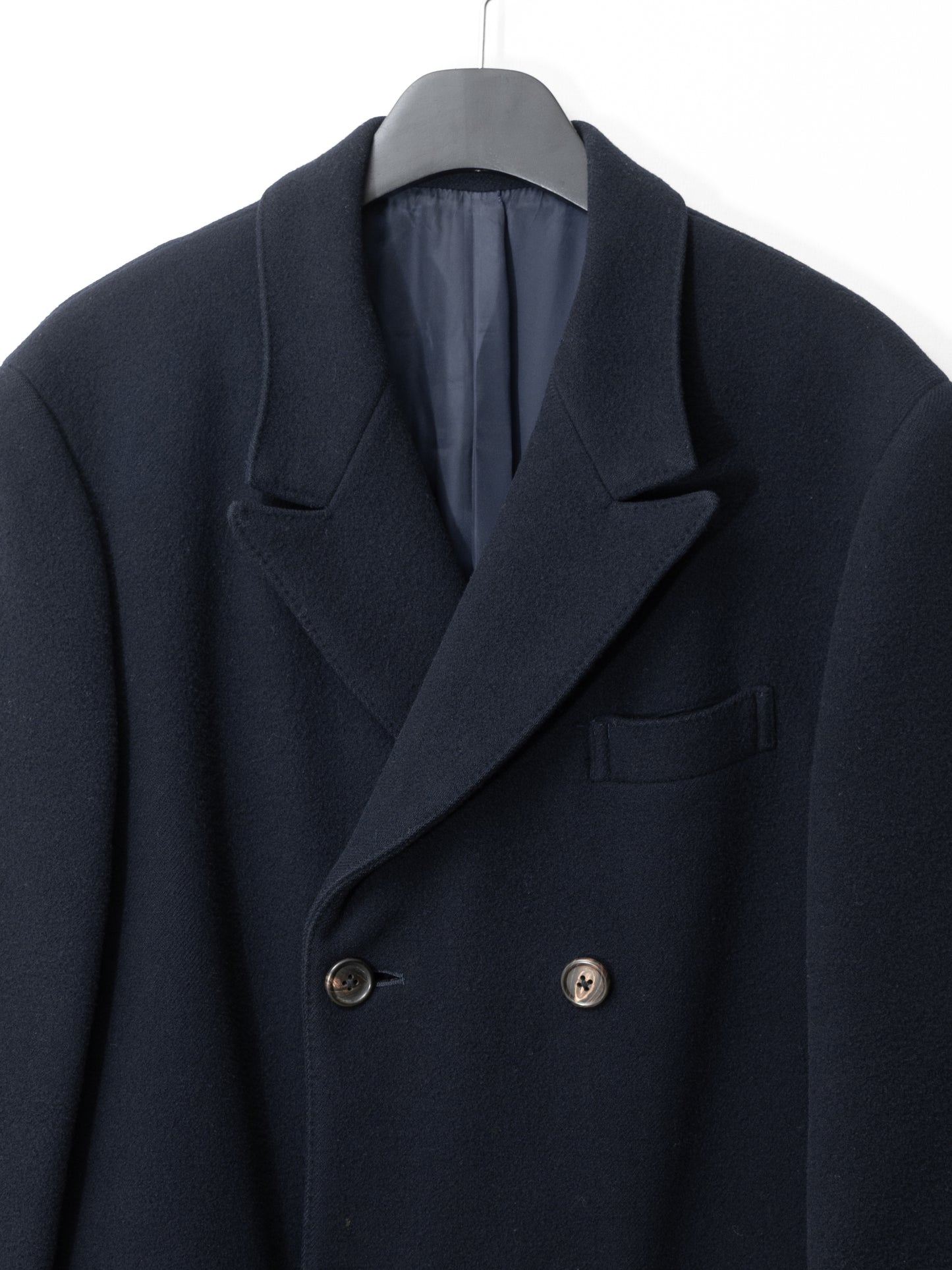 '80s double breasted coat navy ∙ melton wool nylon ∙ small
