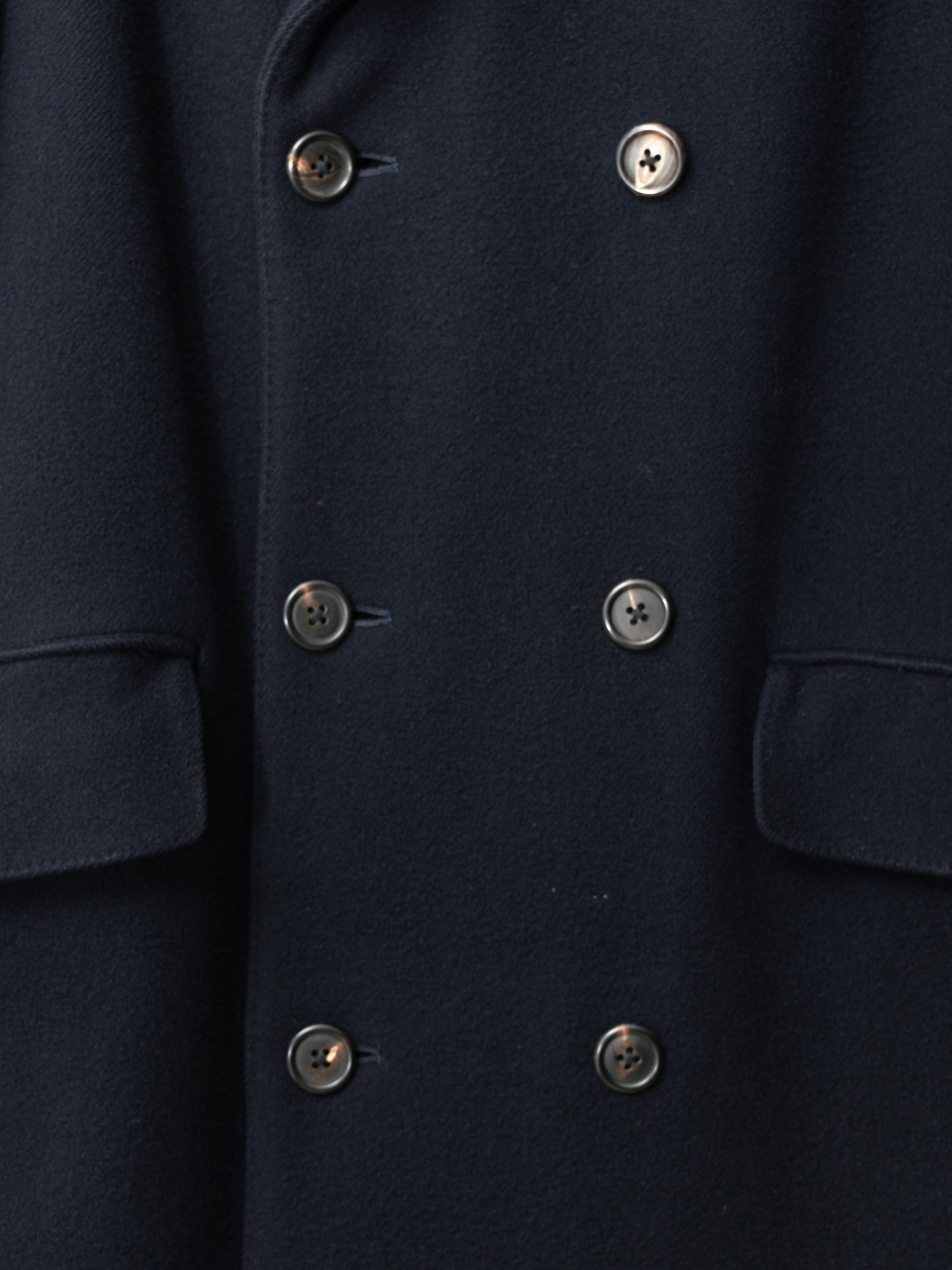 '80s double breasted coat navy ∙ melton wool nylon ∙ small