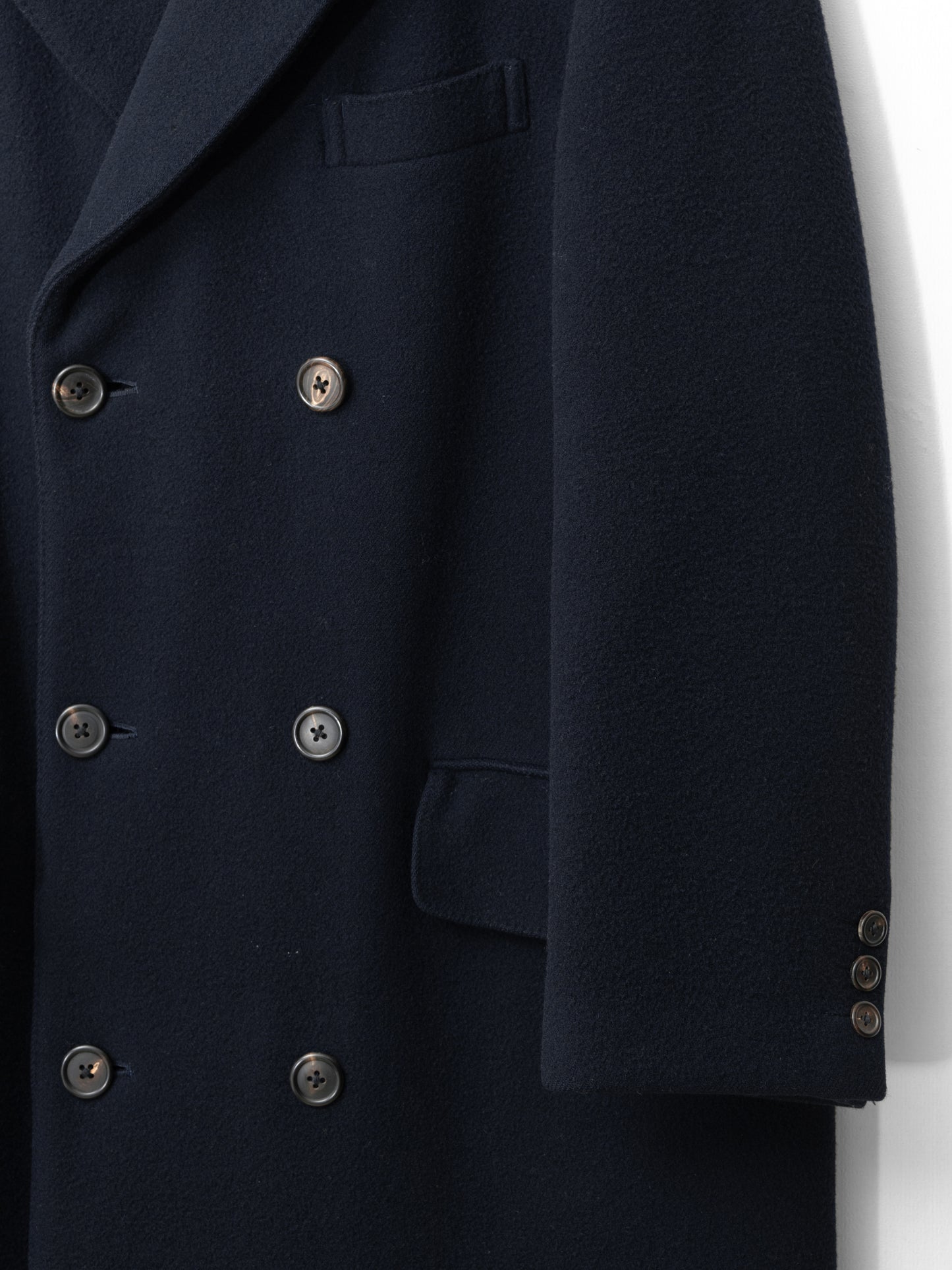 '80s double breasted coat navy ∙ melton wool nylon ∙ small