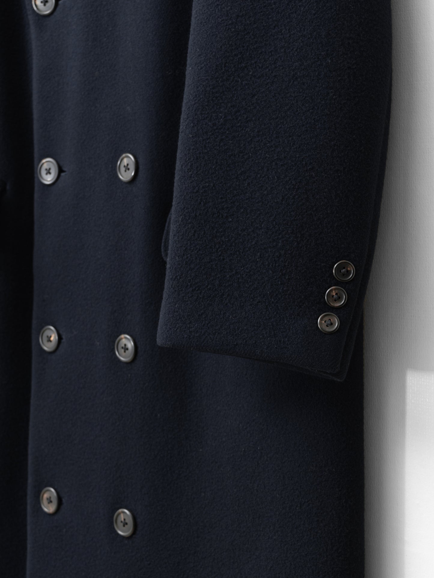 '80s double breasted coat navy ∙ melton wool nylon ∙ small