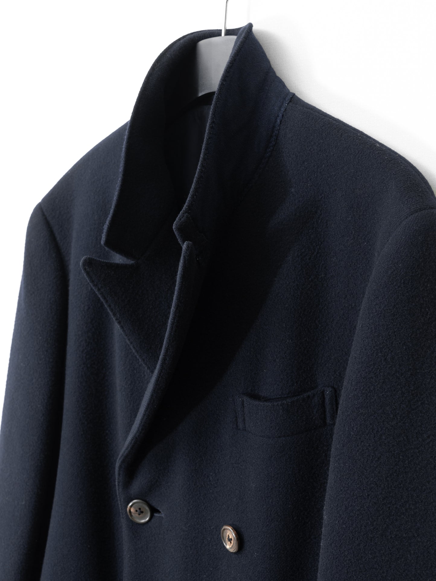 '80s double breasted coat navy ∙ melton wool nylon ∙ small