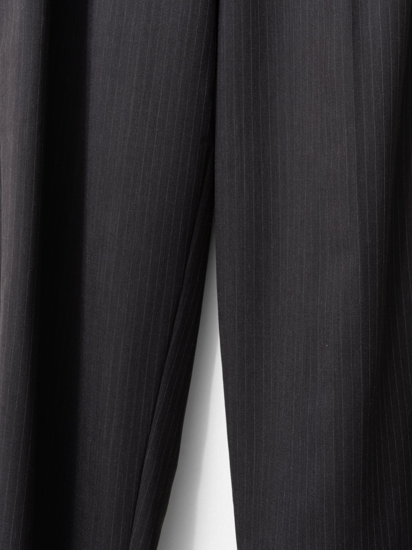 double pleat pinstripe trousers coffee ∙ wool poly ∙ medium