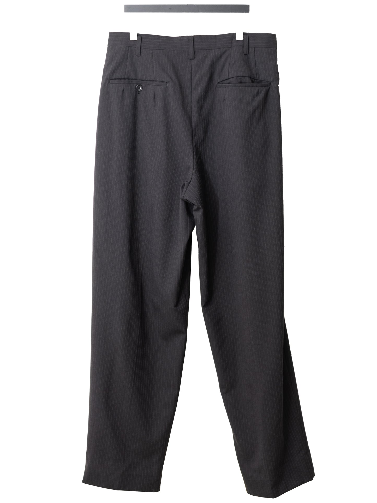 double pleat pinstripe trousers coffee ∙ wool poly ∙ medium