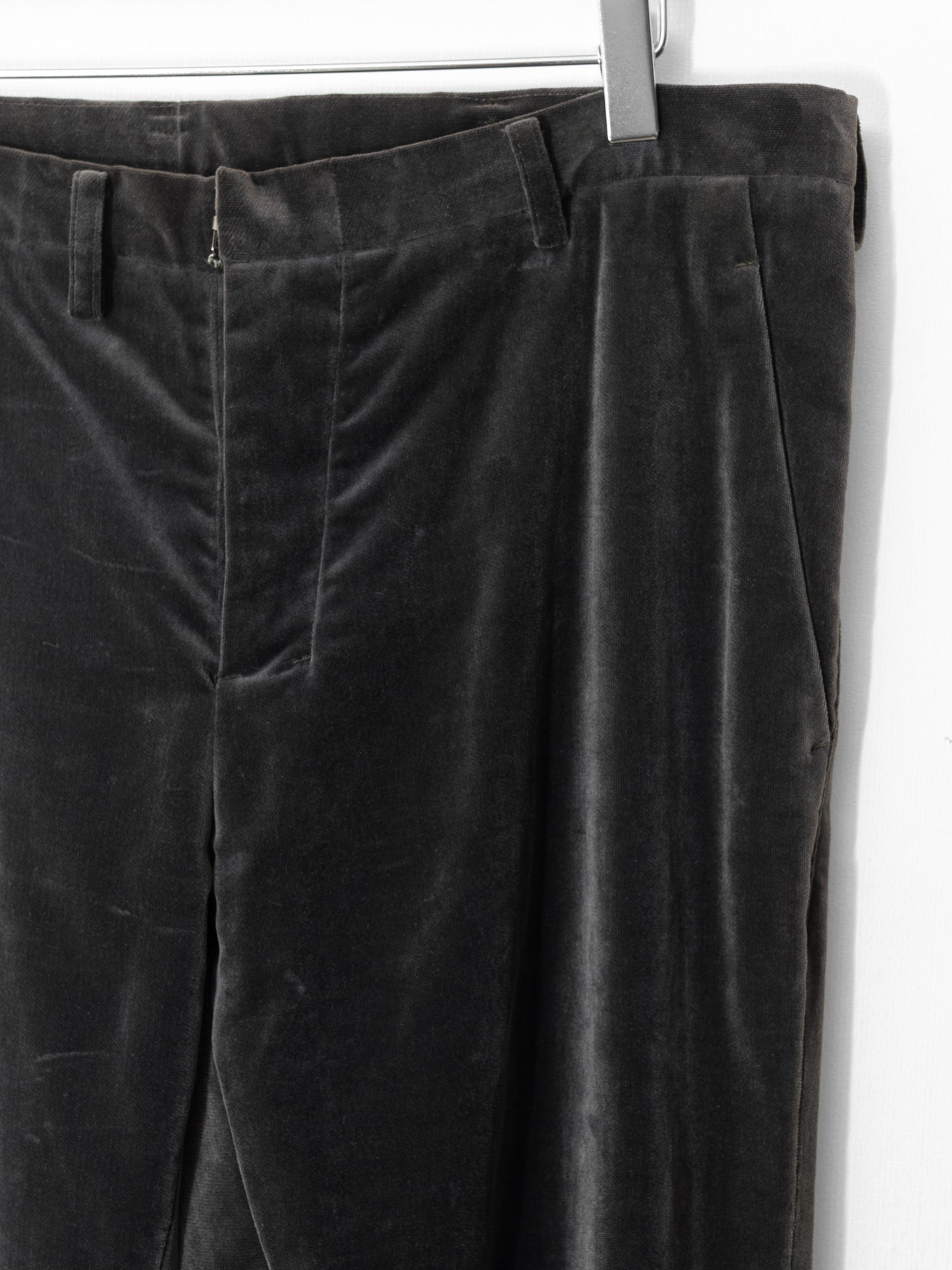 a/w 07 flat front slacks mink brown ∙ cotton velour ∙ small