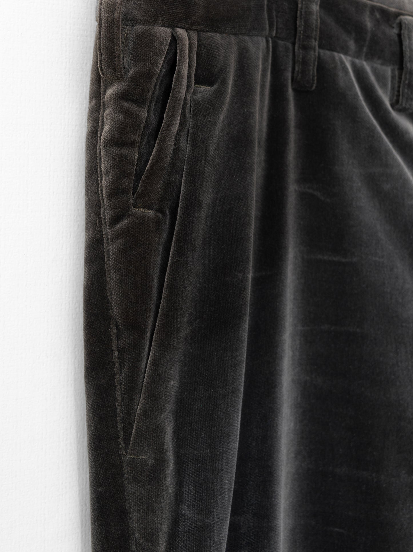a/w 07 flat front slacks mink brown ∙ cotton velour ∙ small