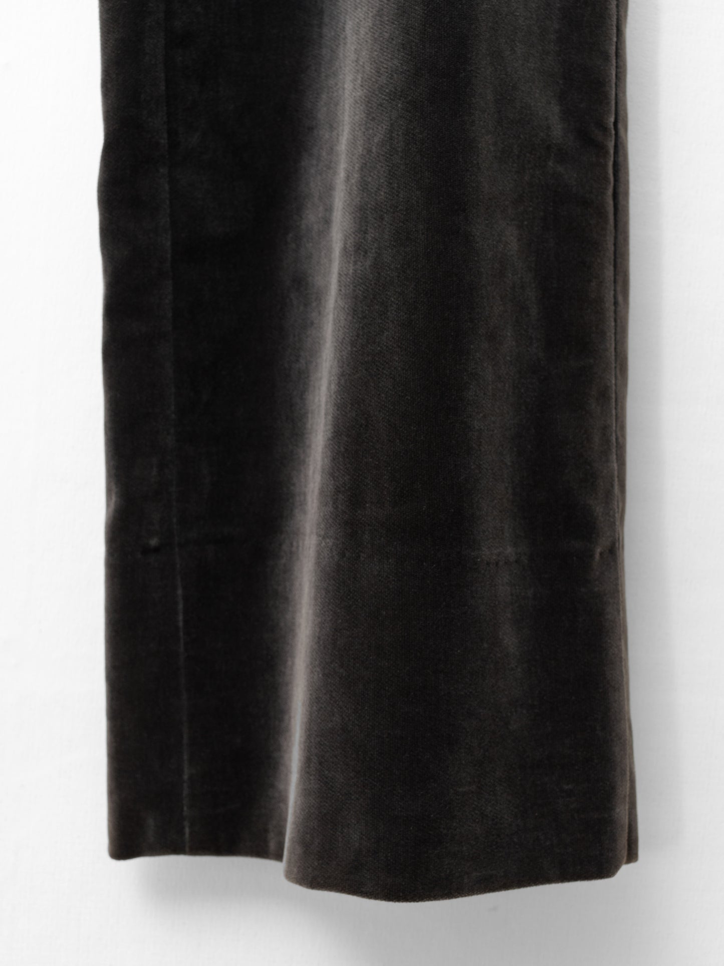 a/w 07 flat front slacks mink brown ∙ cotton velour ∙ small