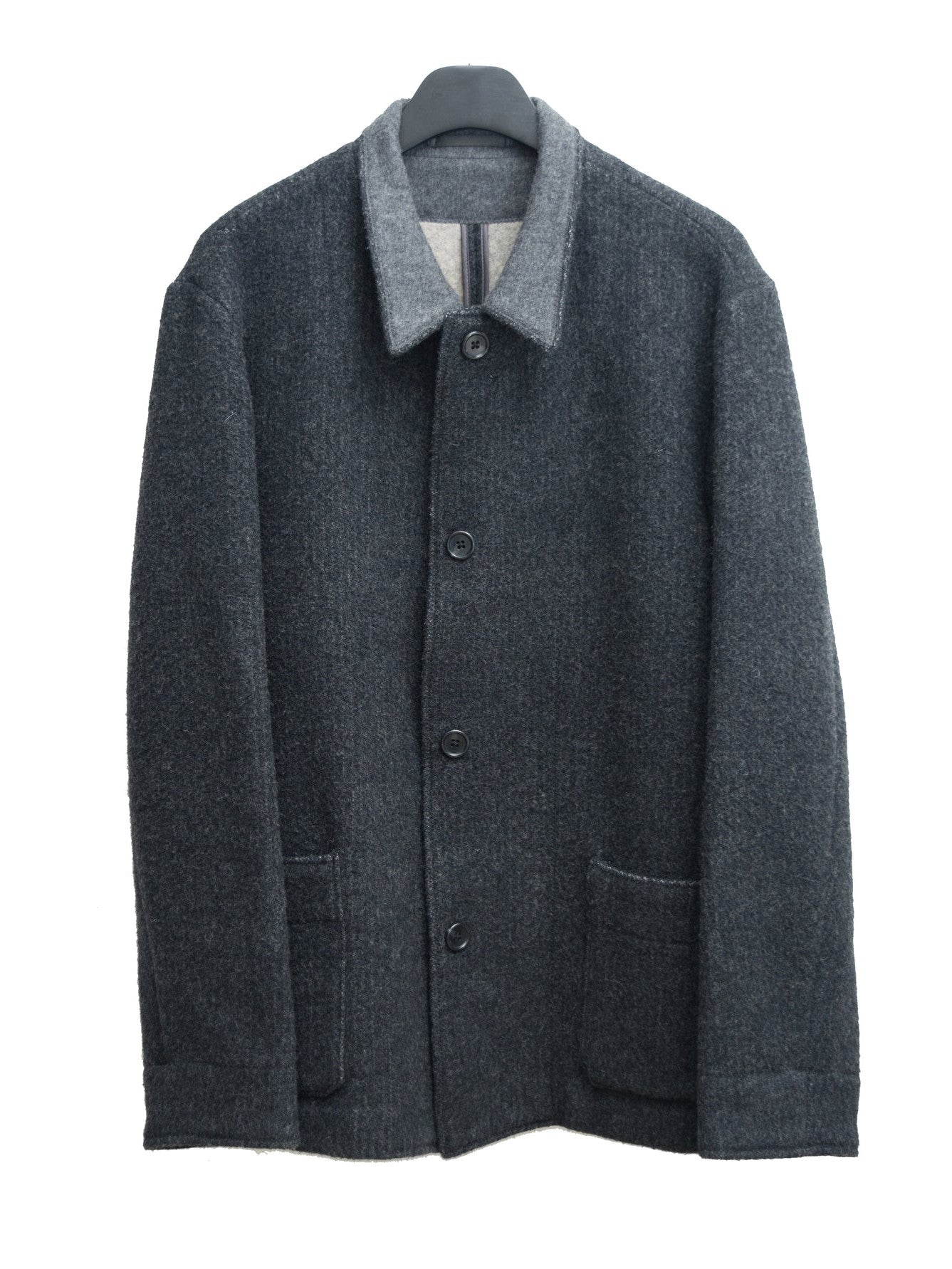 faux front chore jacket charcoal ∙ wool nylon ∙ large