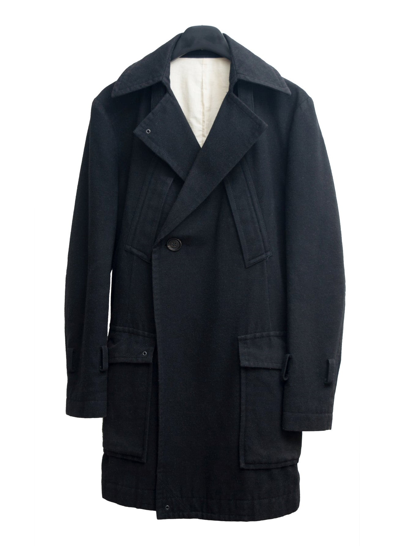 moto coat black ∙ wool cotton linen nylon ∙ medium