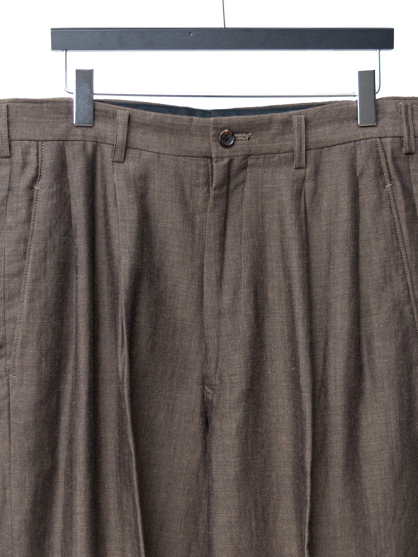double pleat trousers bark ∙ linen wool rayon nylon ∙ small