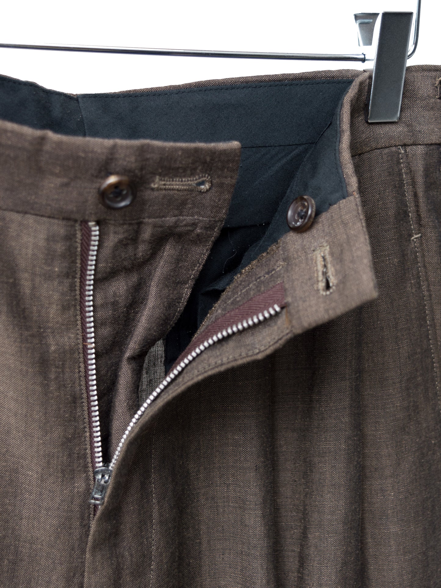 double pleat trousers bark ∙ linen wool rayon nylon ∙ small
