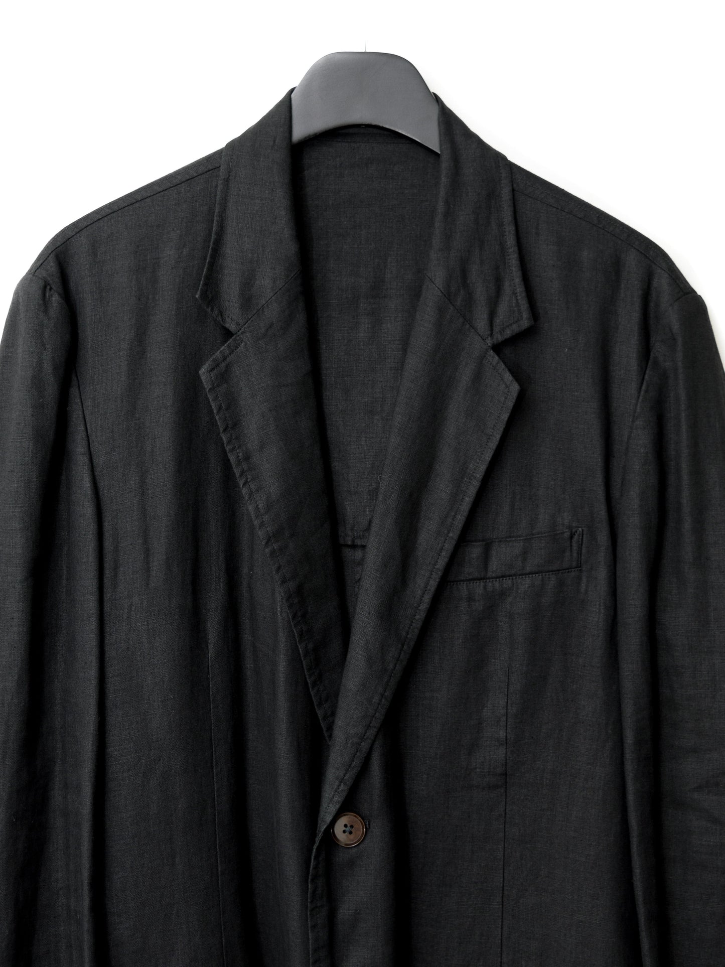 garment dyed tailored jacket black ∙ linen ∙ medium