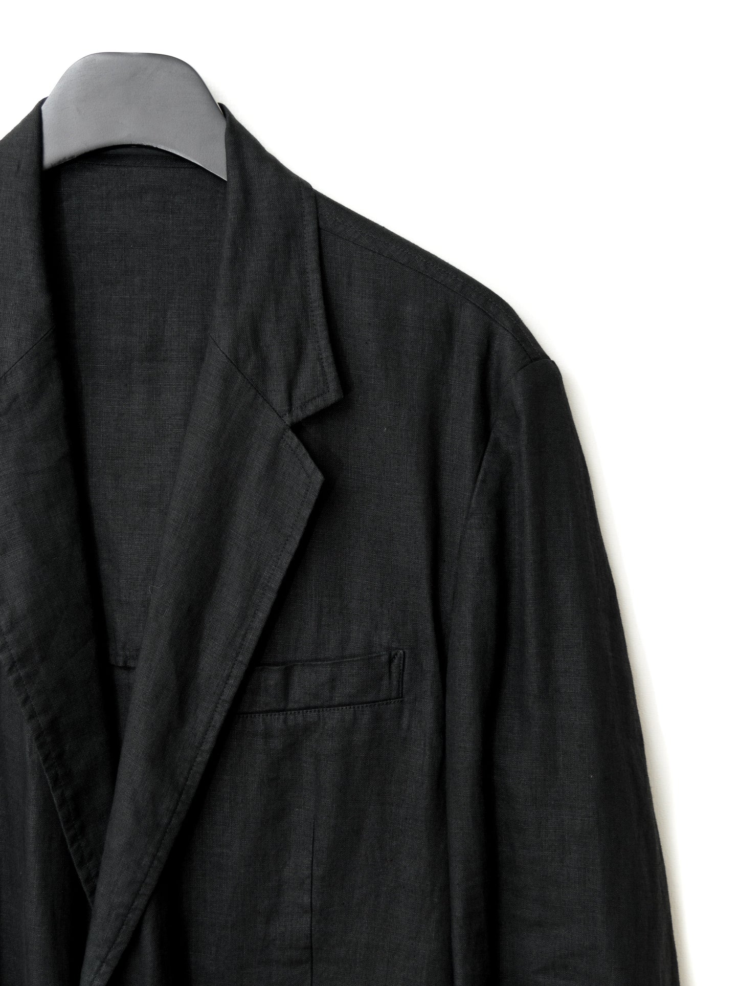 garment dyed tailored jacket black ∙ linen ∙ medium