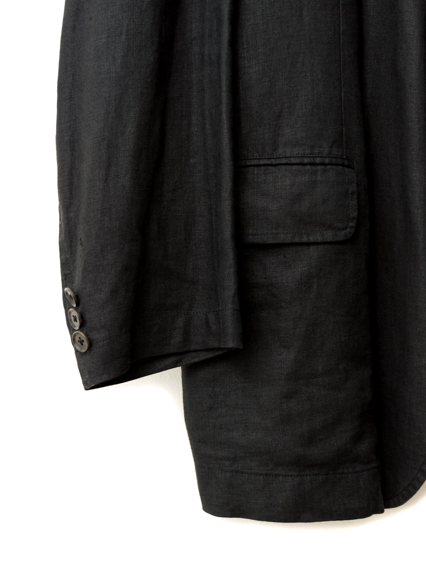 garment dyed tailored jacket black ∙ linen ∙ medium