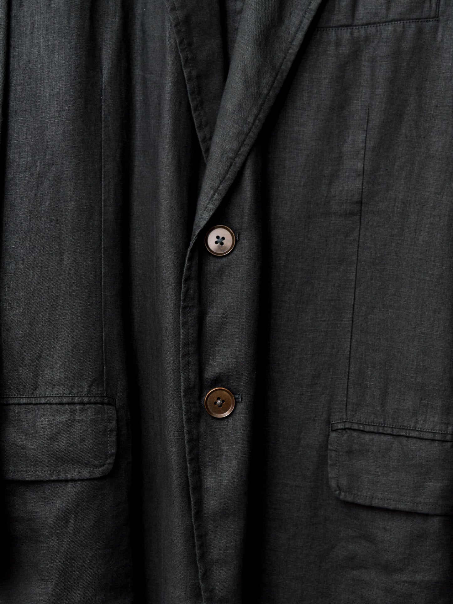 garment dyed tailored jacket black ∙ linen ∙ medium