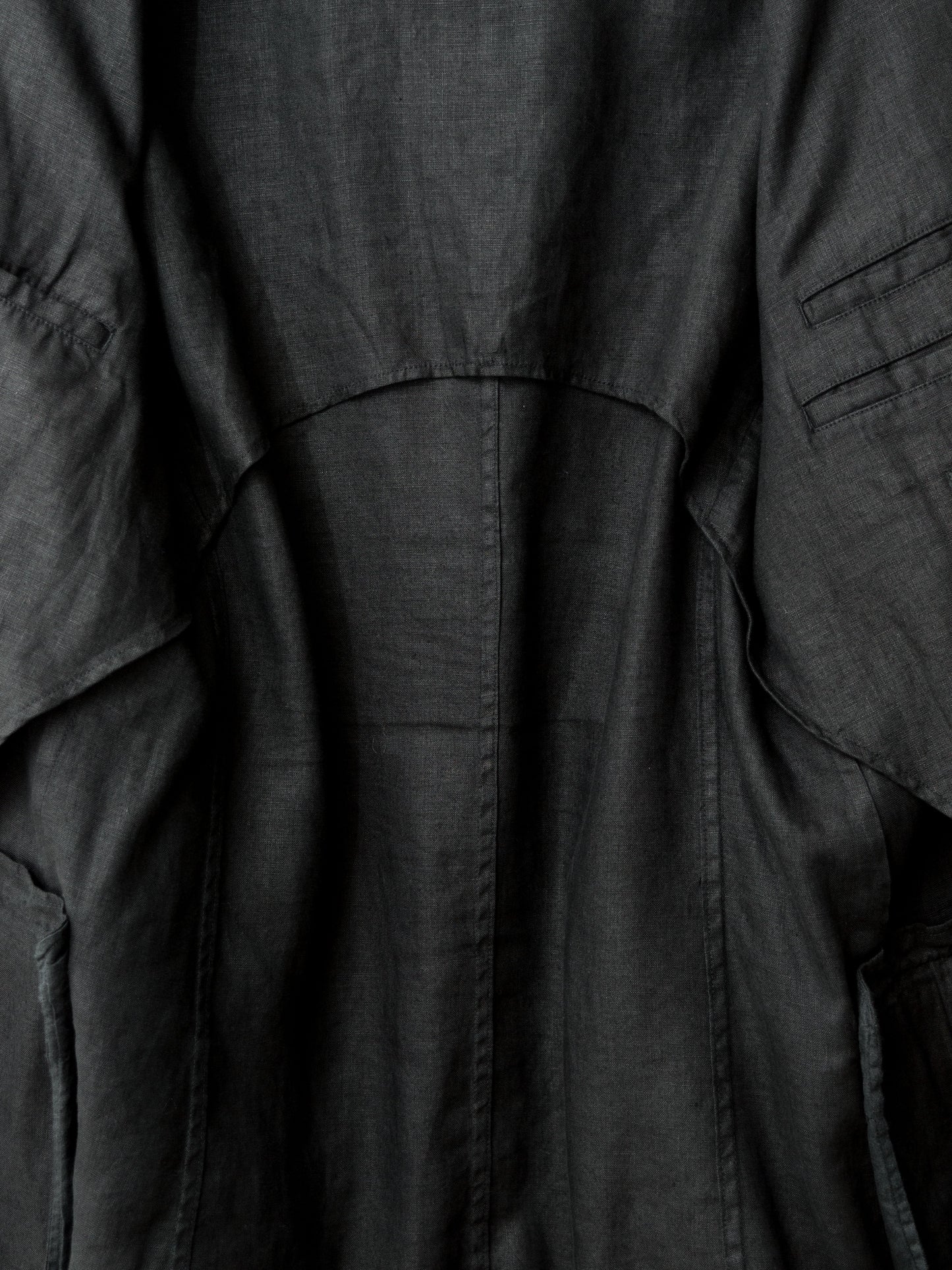 garment dyed tailored jacket black ∙ linen ∙ medium