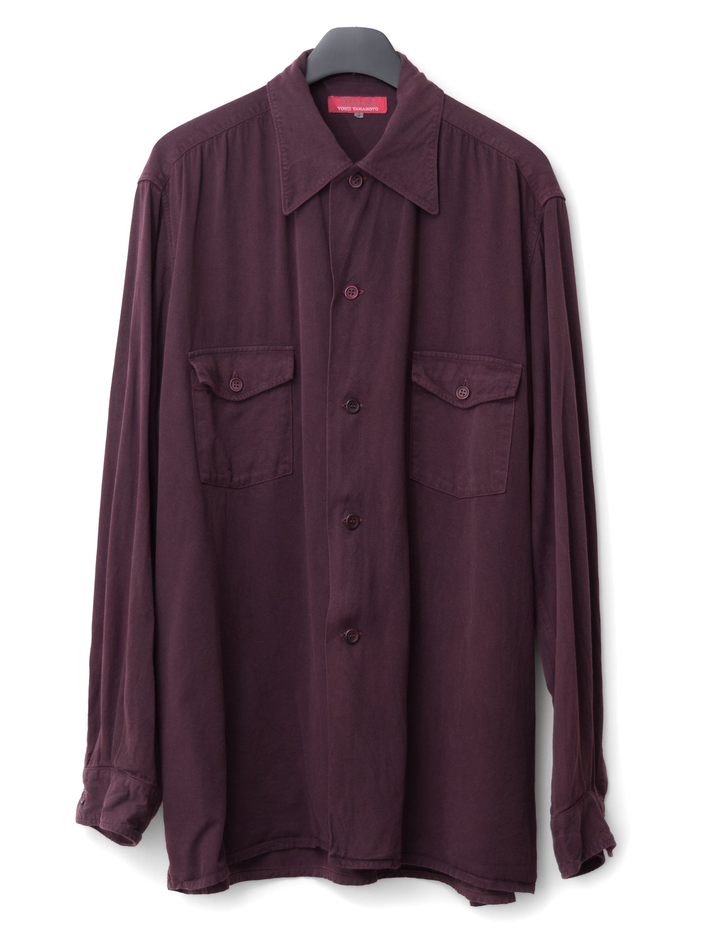 s/s 03 garment dyed overshirt cabernet ∙ rayon ∙ small