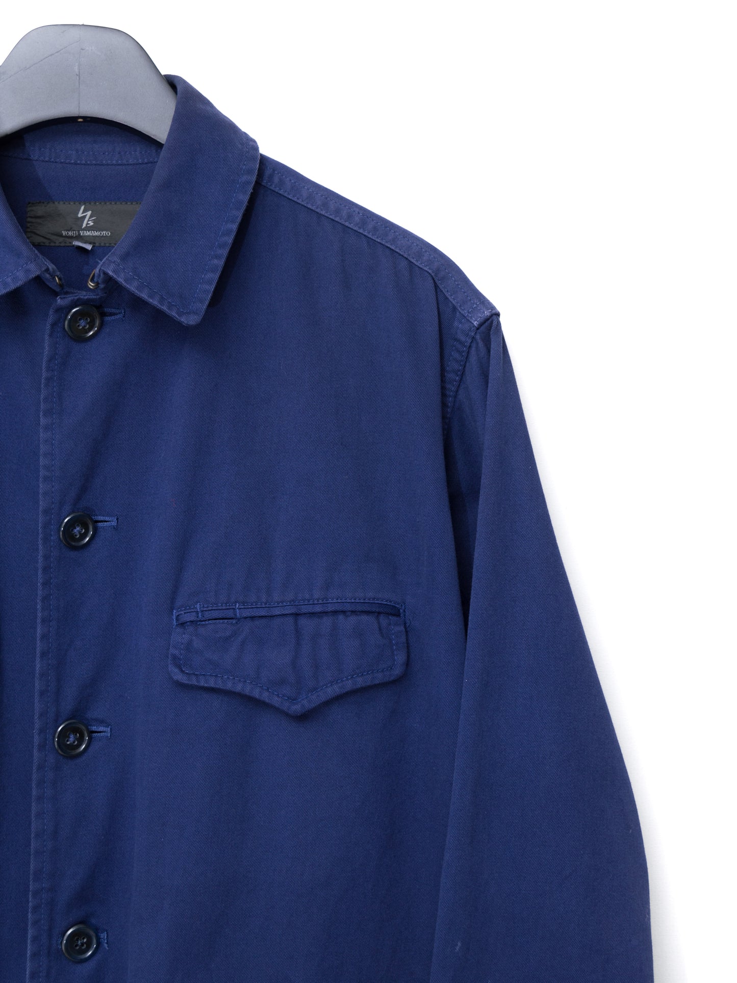 a/w 05 garment dyed shop coat blue ∙ cotton ∙ medium