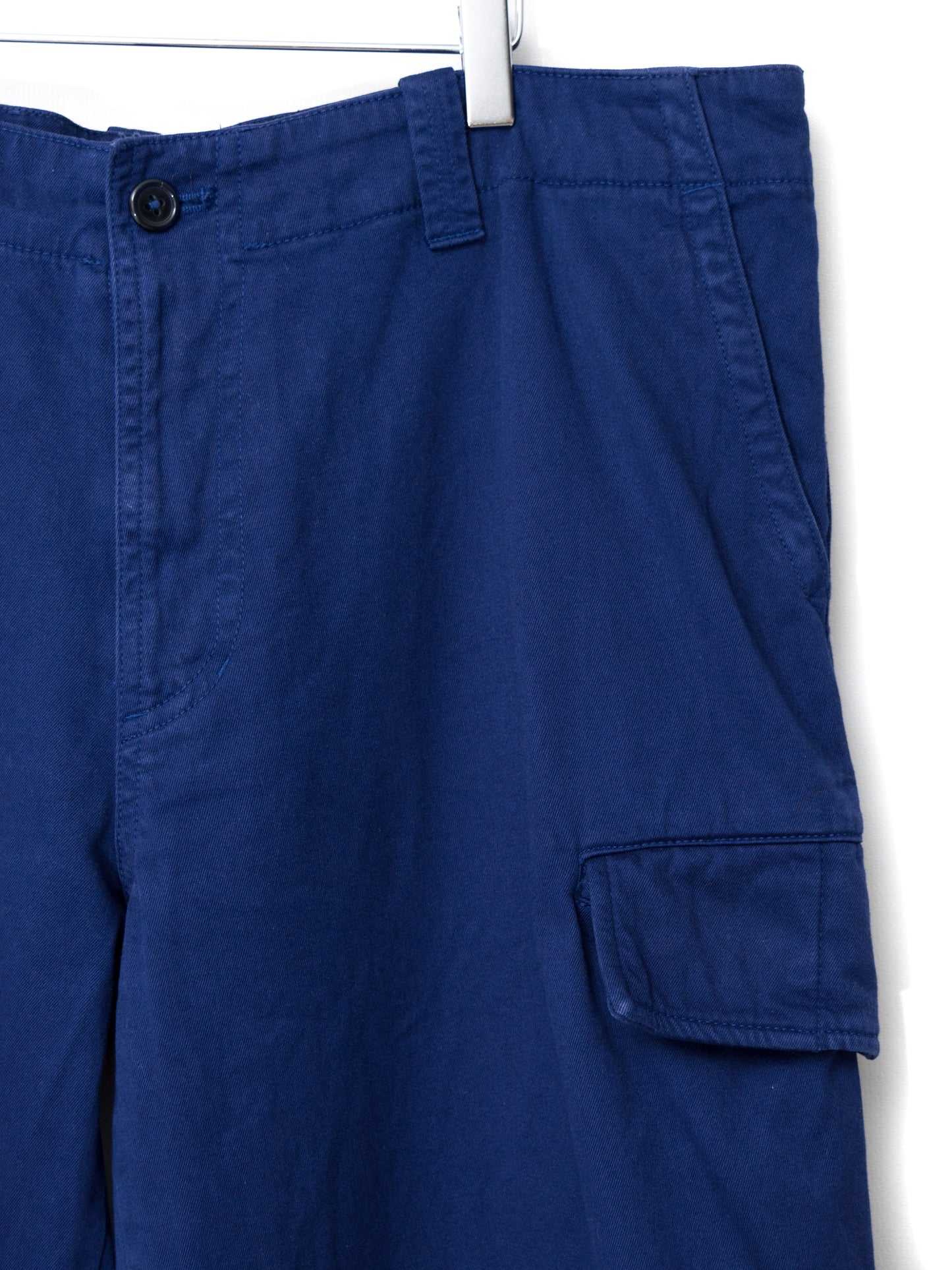 a/w 05 garment dyed cargo pants blue ∙ cotton ∙ large