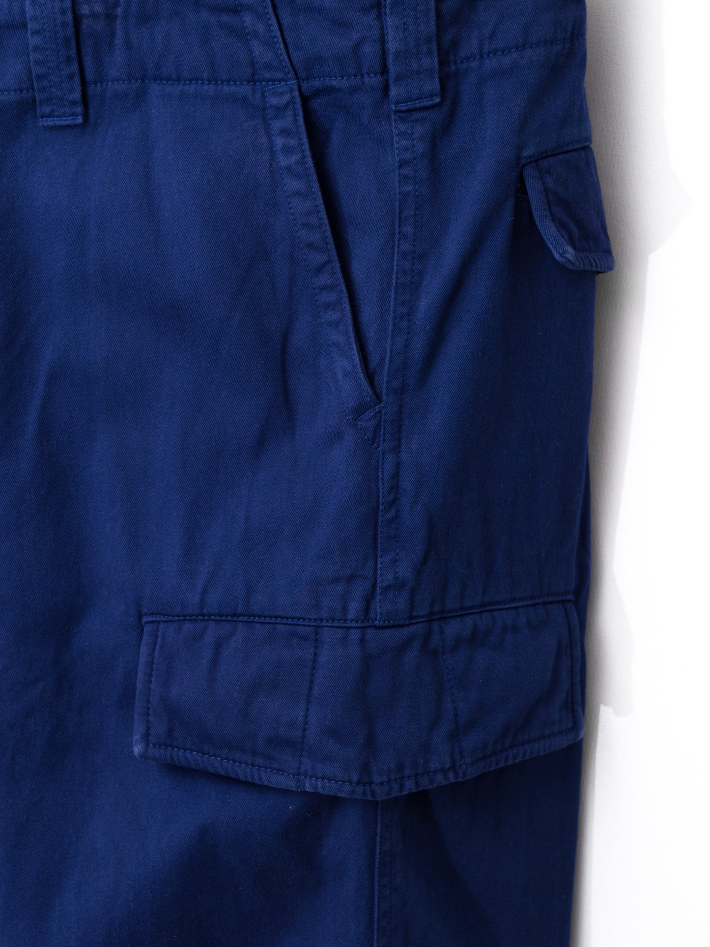 a/w 05 garment dyed cargo pants blue ∙ cotton ∙ large