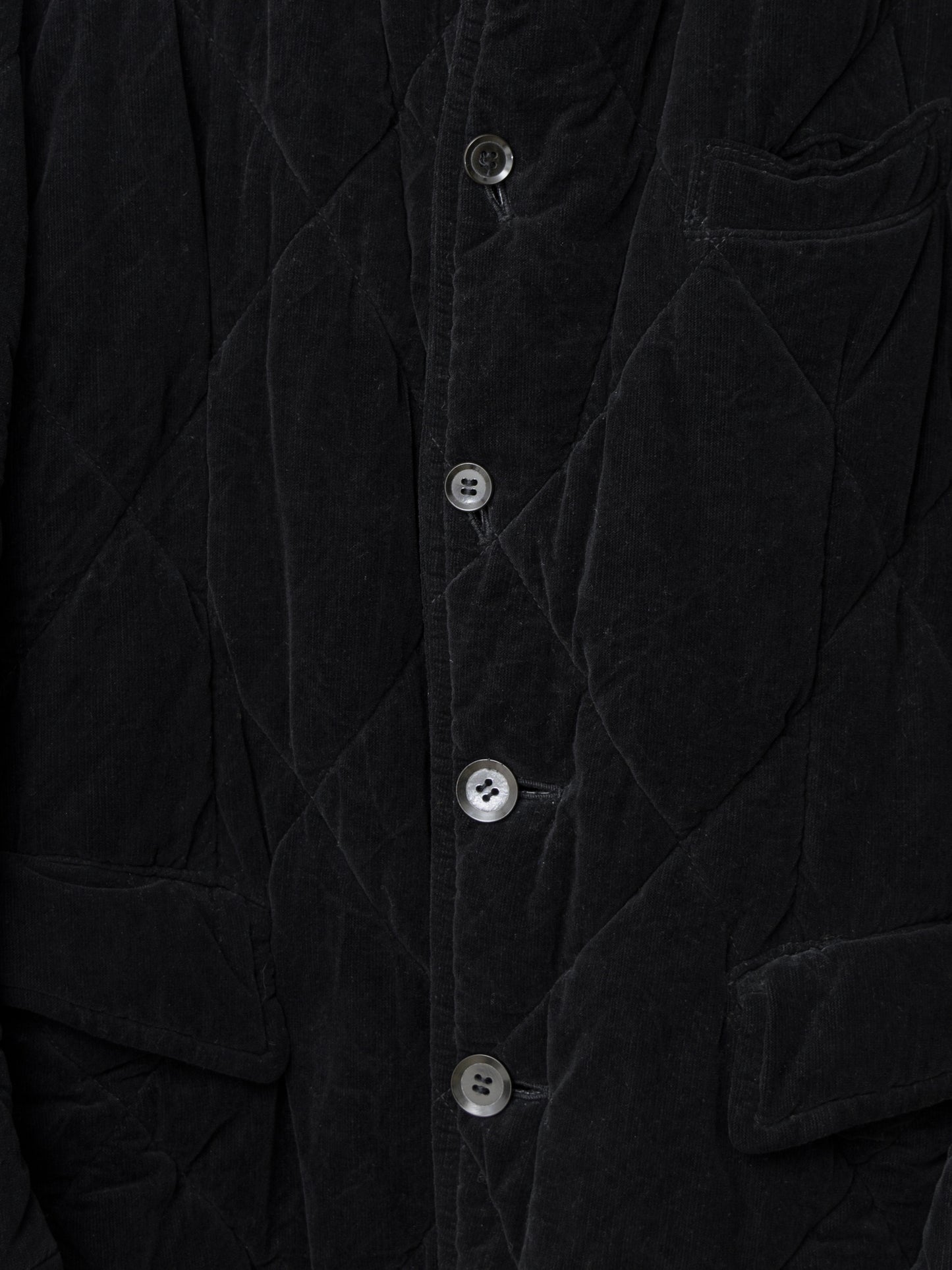 garment dyed jacket black ∙ quilt cotton corduroy ∙ small