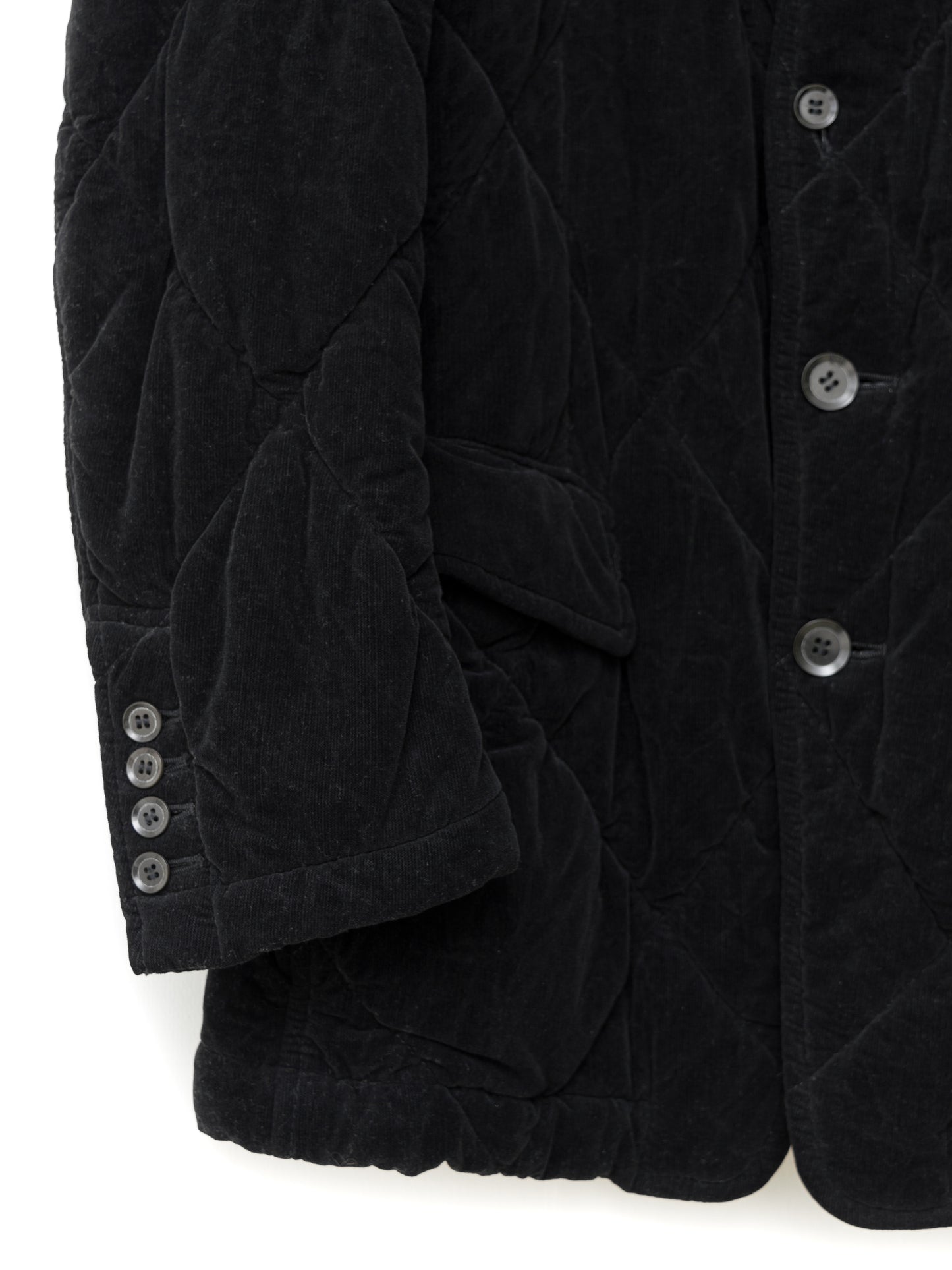 garment dyed jacket black ∙ quilt cotton corduroy ∙ small
