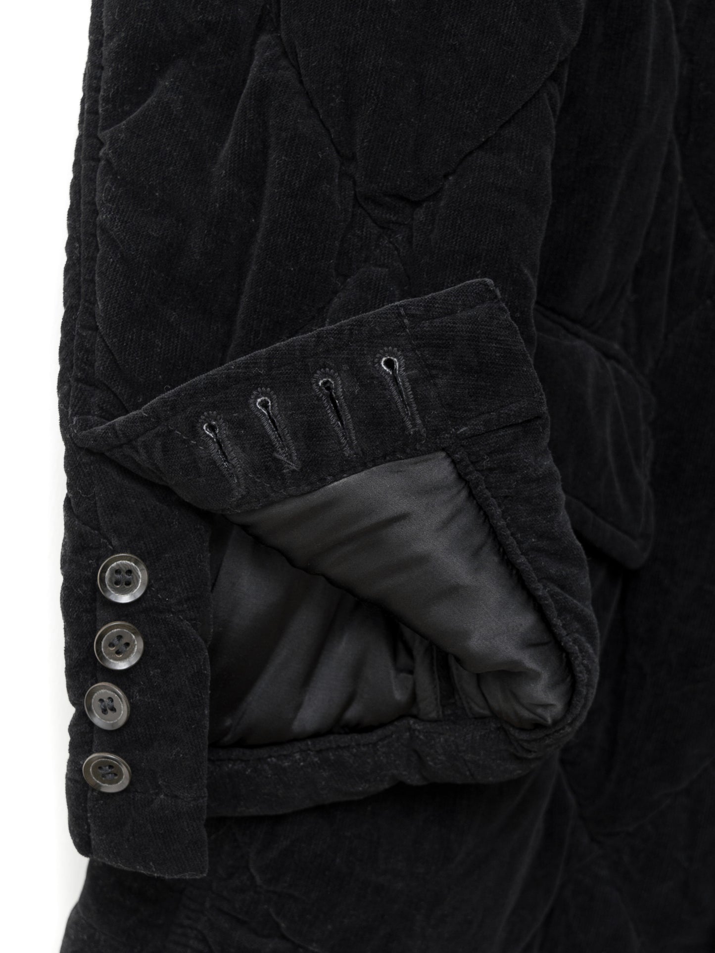 garment dyed jacket black ∙ quilt cotton corduroy ∙ small