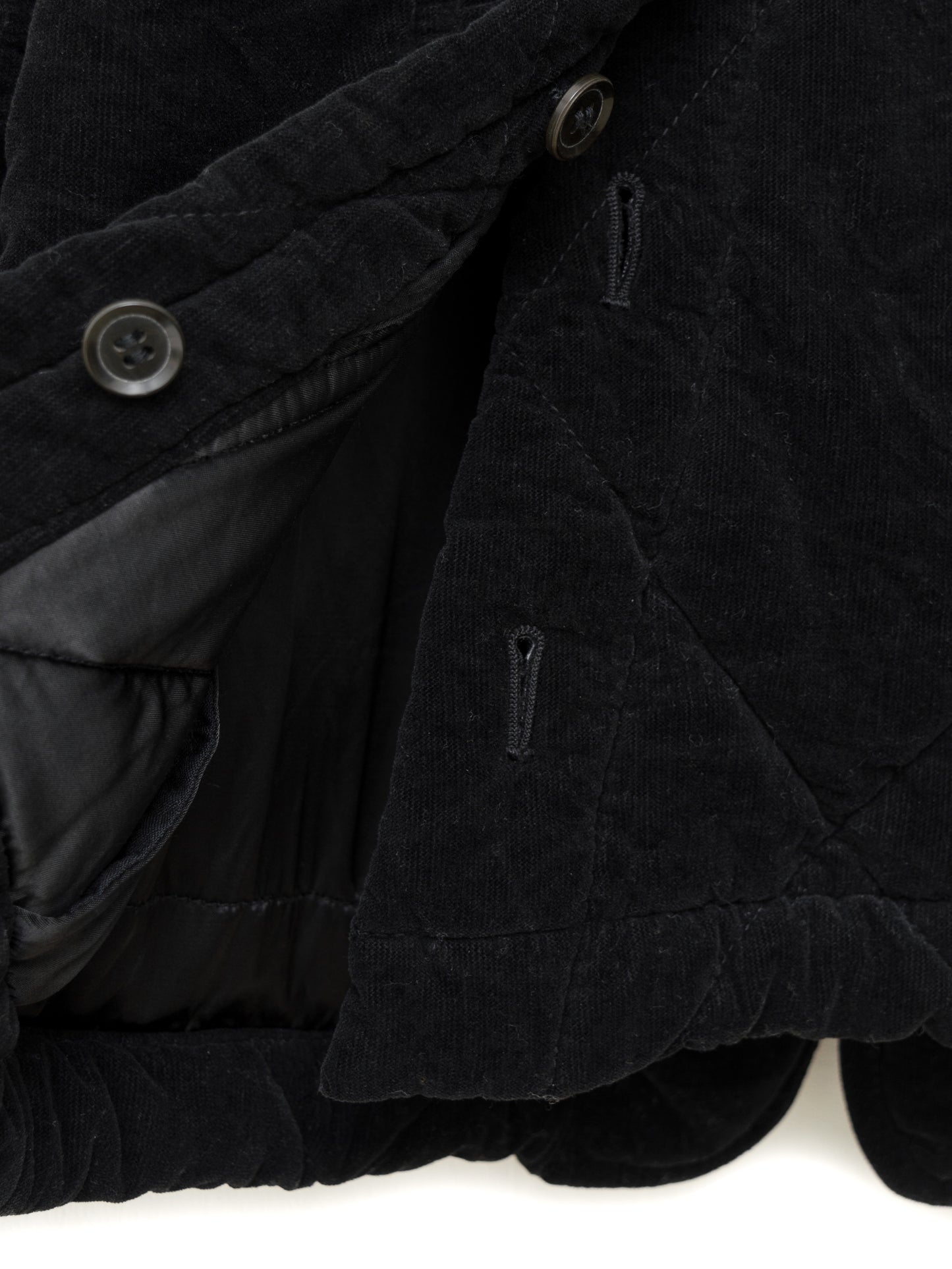 garment dyed jacket black ∙ quilt cotton corduroy ∙ small