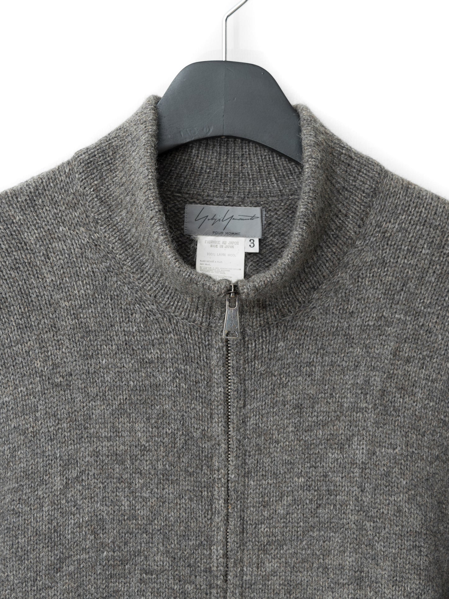 a/w 01 double zip drivers knit greige ∙ wool ∙ medium